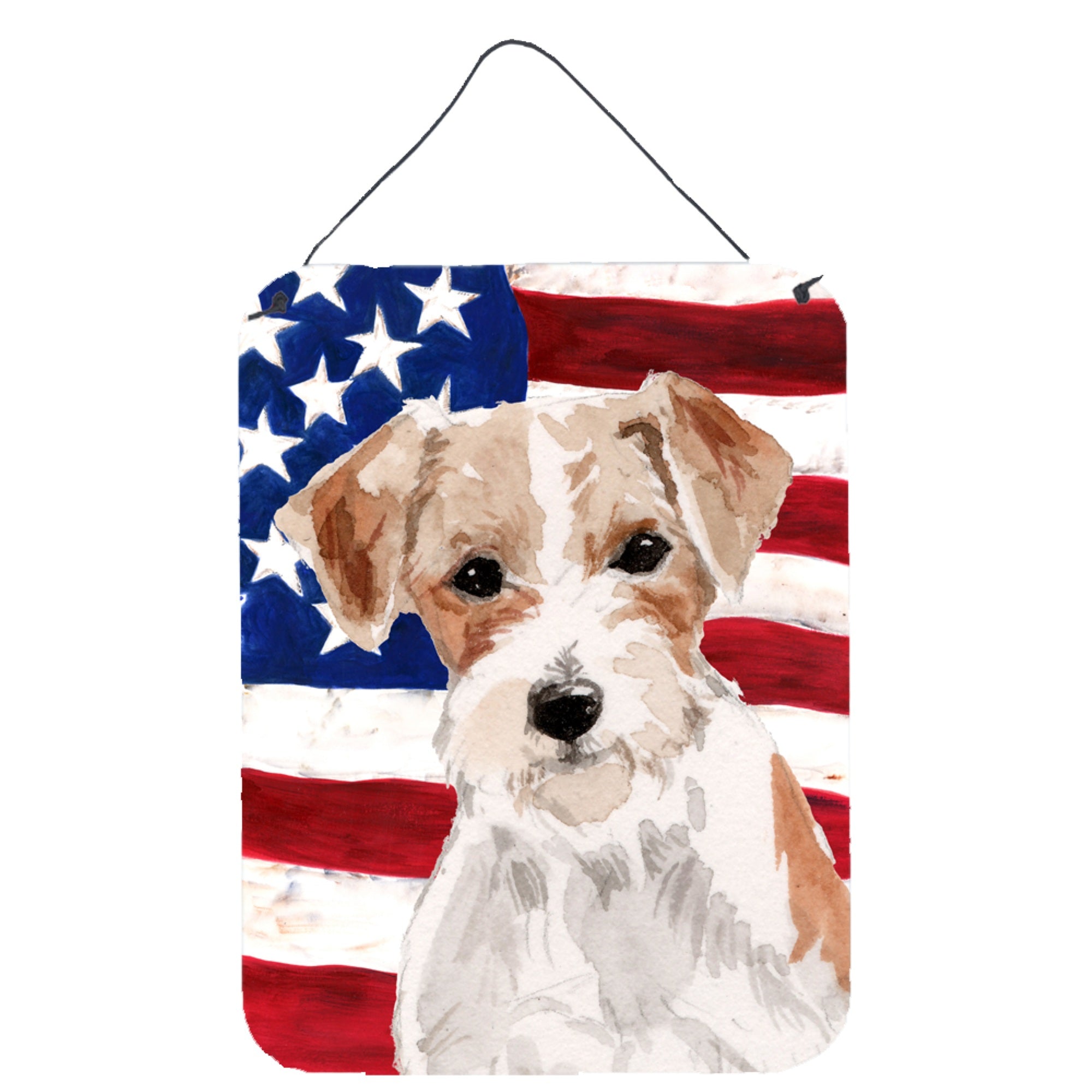 'Caroline'S Treasures Wire Hair Jack Russell Patriotic Metal Print, 16'''' X 12'''', Multicolor''
