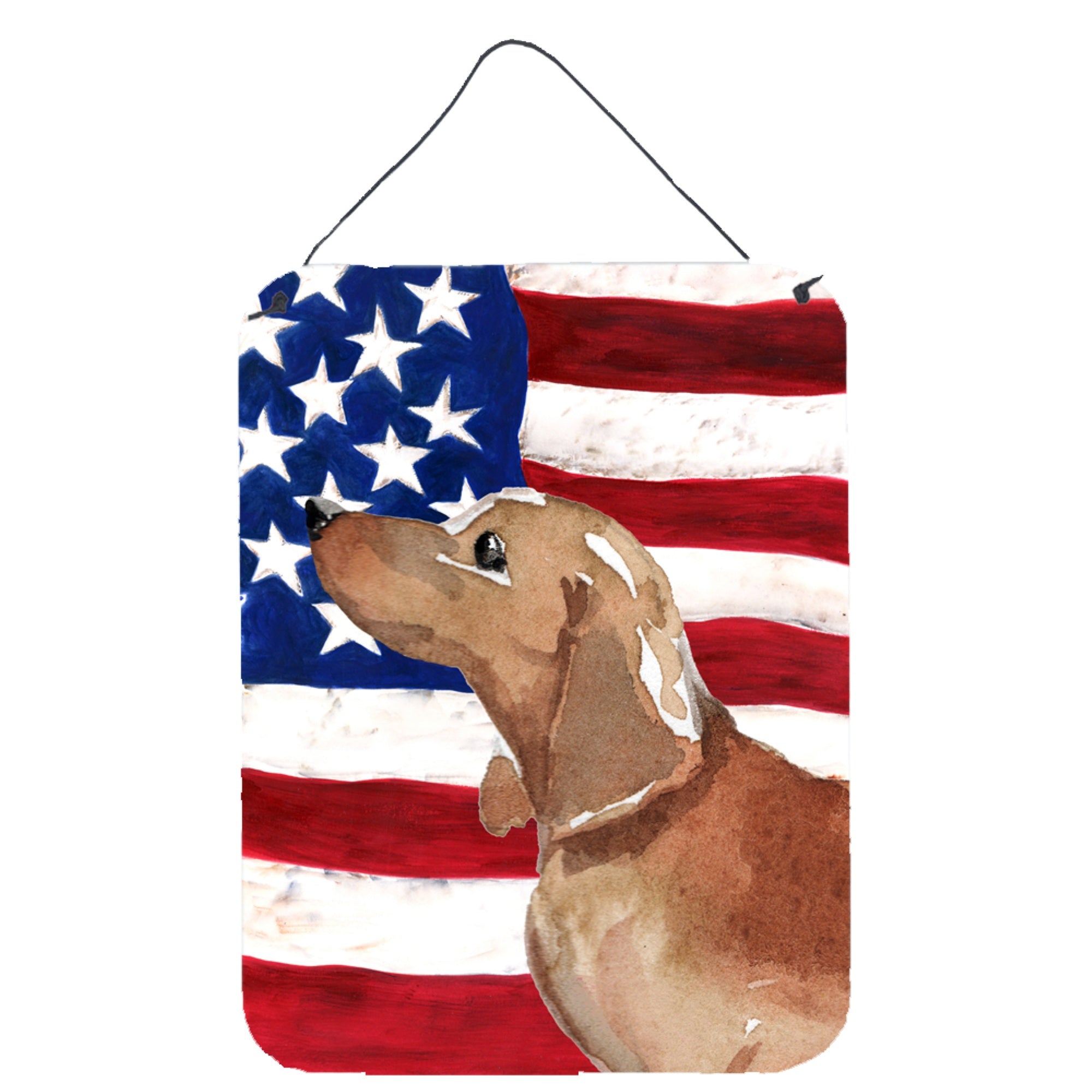 'Caroline'S Treasures Red Tan Dachshund Patriotic Metal Print, 16'''' X 12'''', Multicolor''