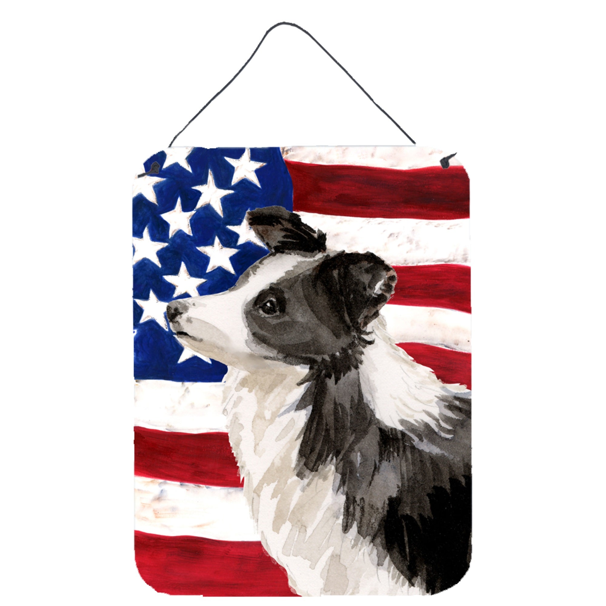'Caroline'S Treasures Border Collie Patriotic Metal Print, 16'''' X 12'''', Multicolor''