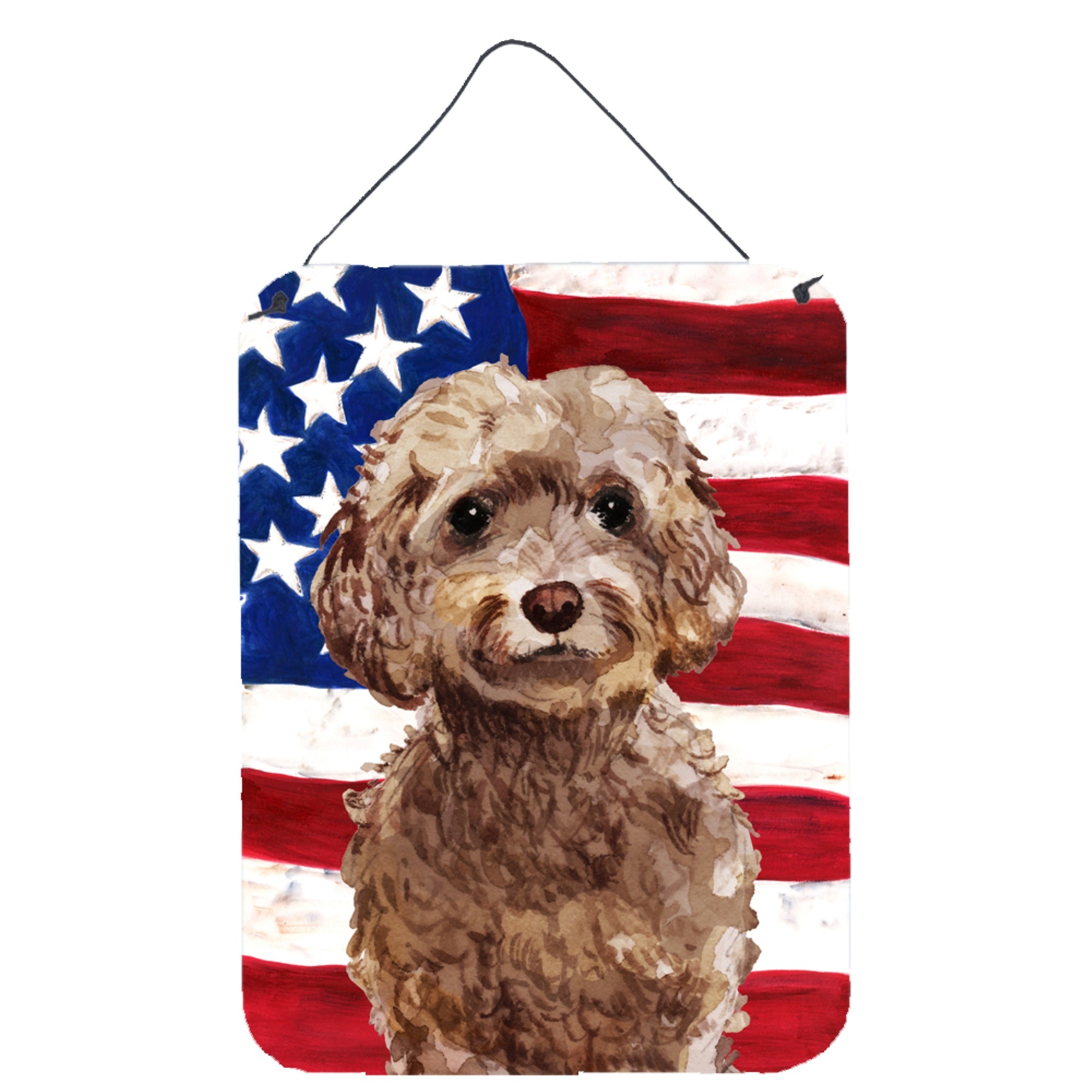 'Caroline'S Treasures Brown Cockapoo Patriotic Metal Print, 16'''' X 12'''', Multicolor''
