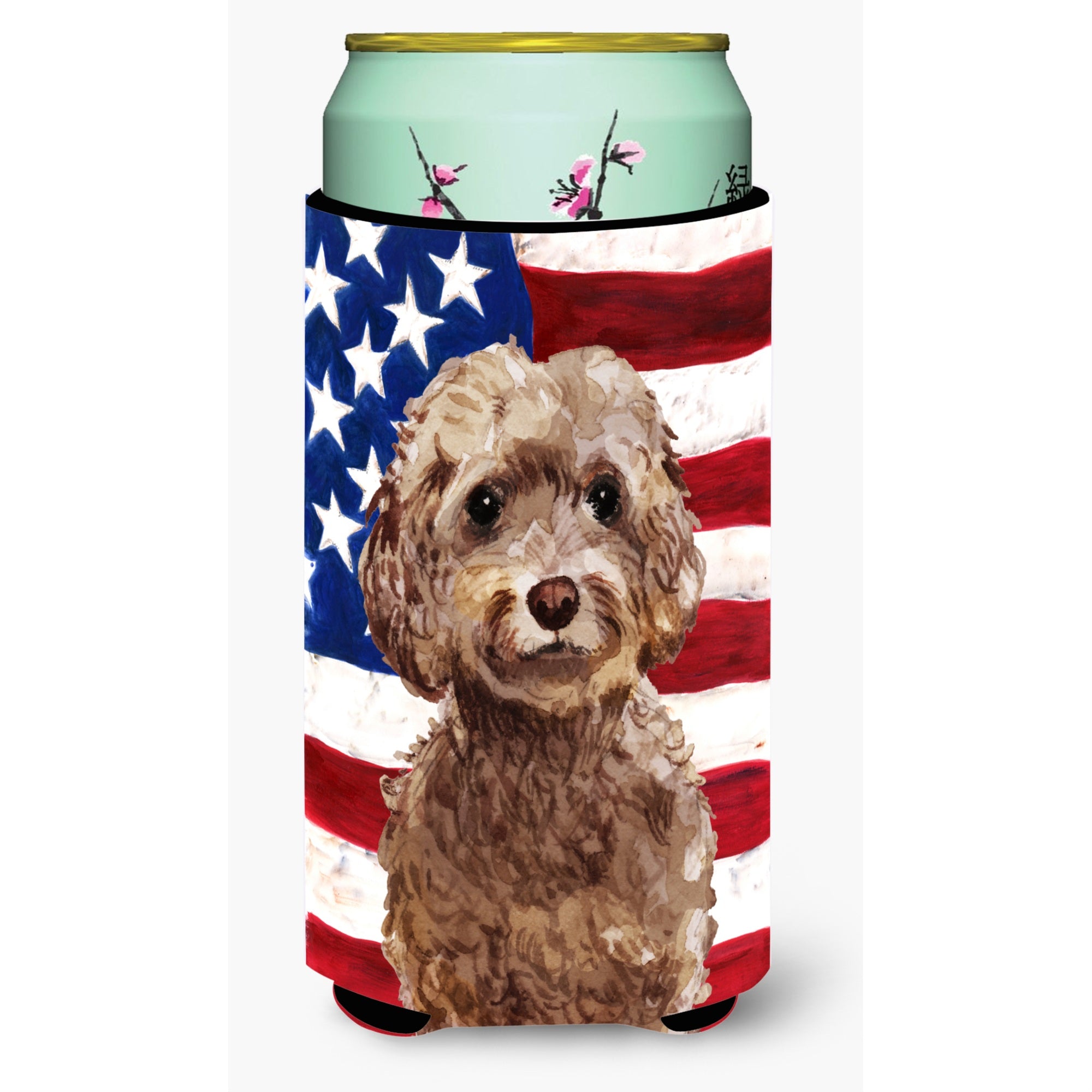 'Caroline'S Treasures Brown Cockapoo Patriotic Decorative Can Hugger, Tall, Multicolor''