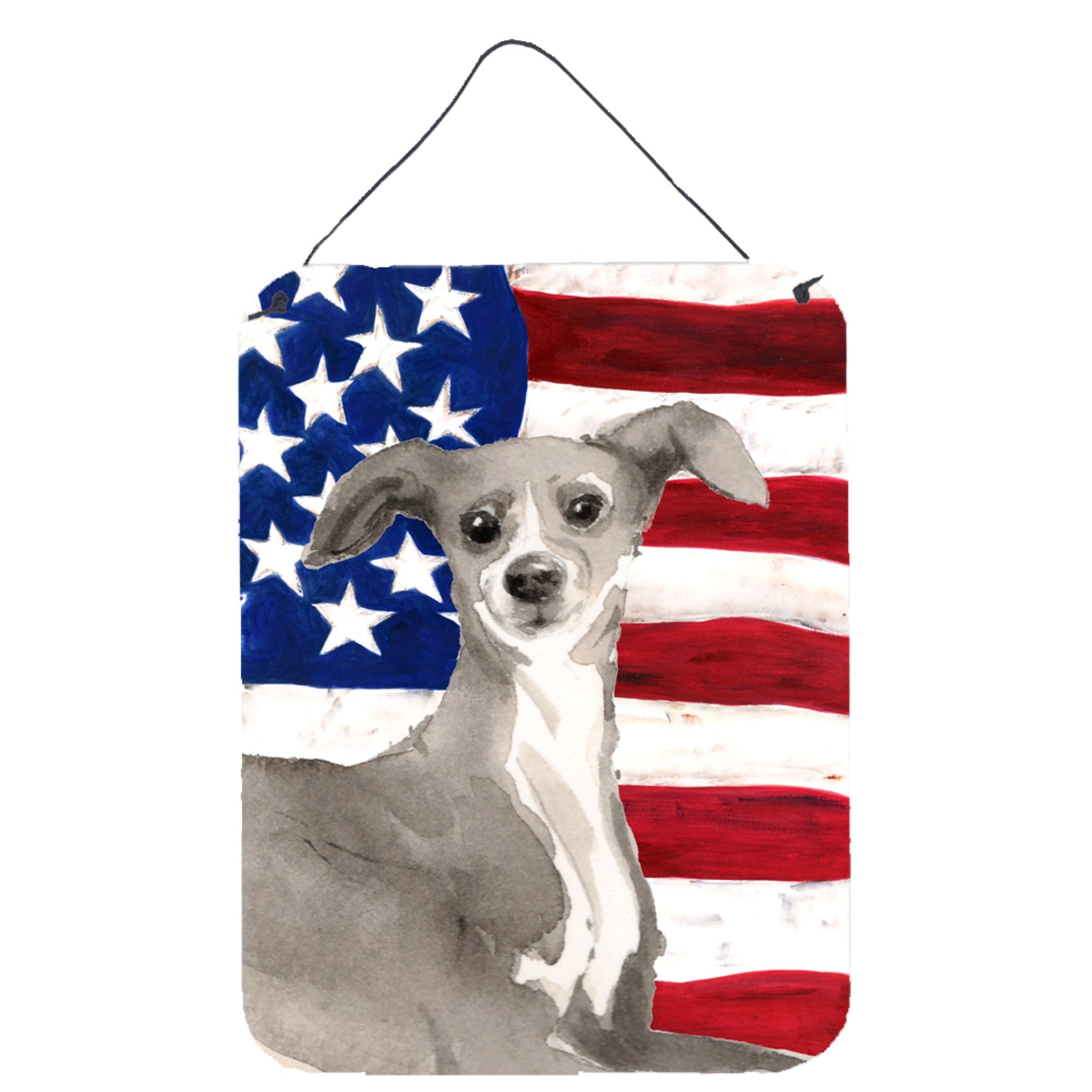 'Caroline'S Treasures Italian Greyhound Patriotic Metal Print, 16'''' X 12'''', Multicolor''