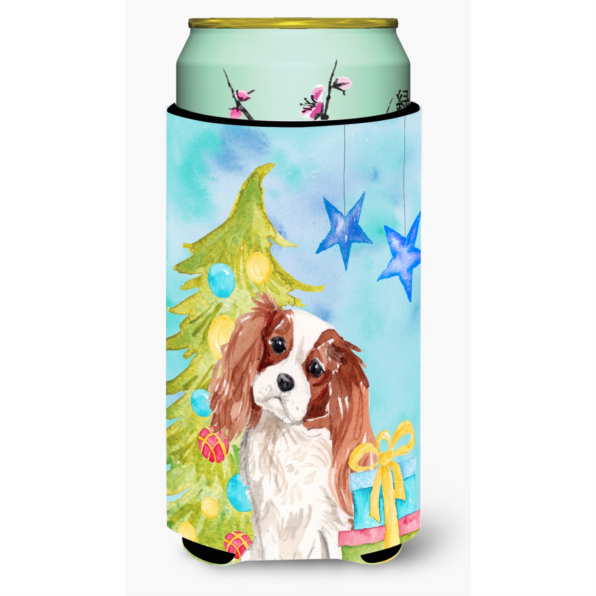 'Caroline'S Treasures Blenheim Cavalier Spaniel Christmas Decorative Can Hugger, Tall, Multicolor''