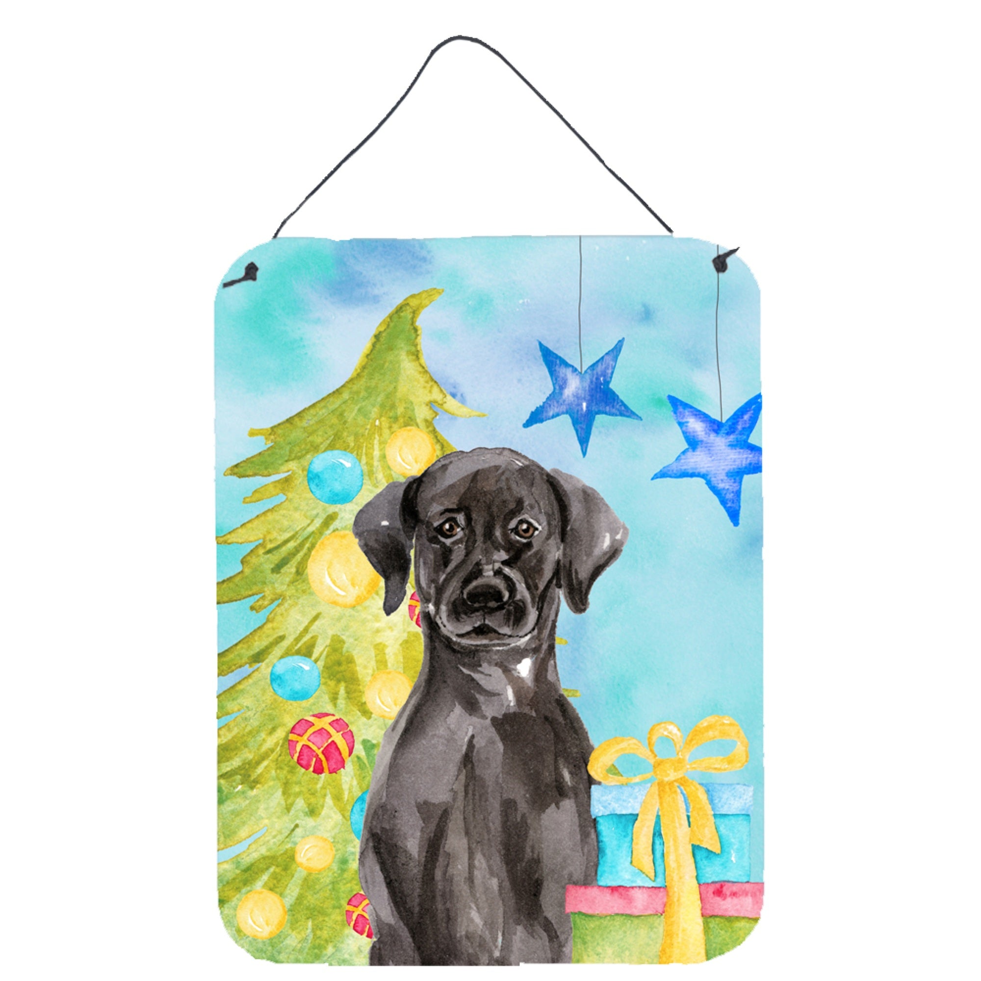 'Caroline'S Treasures Black Labrador Christmas Metal Print, 16'''' X 12'''', Multicolor''