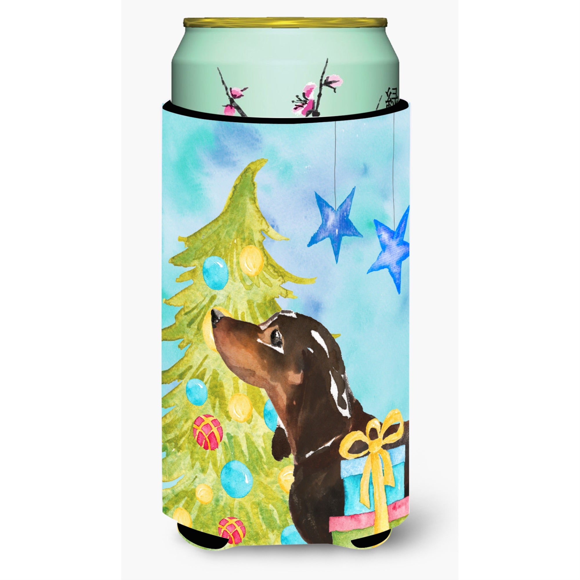 'Caroline'S Treasures Black And Tan Dachshund Christmas Decorative Can Hugger, Tall, Multicolor''