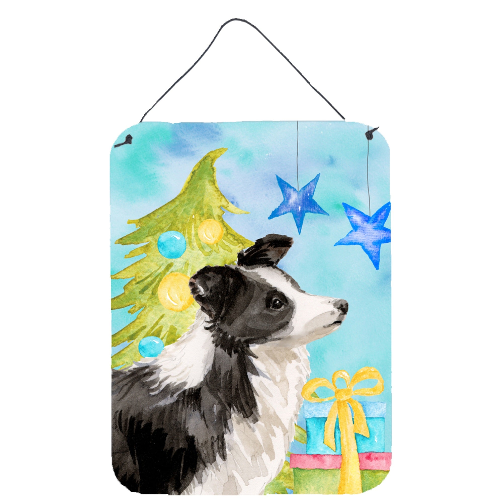 'Caroline'S Treasures Border Collie Christmas Metal Print, 16'''' X 12'''', Multicolor''