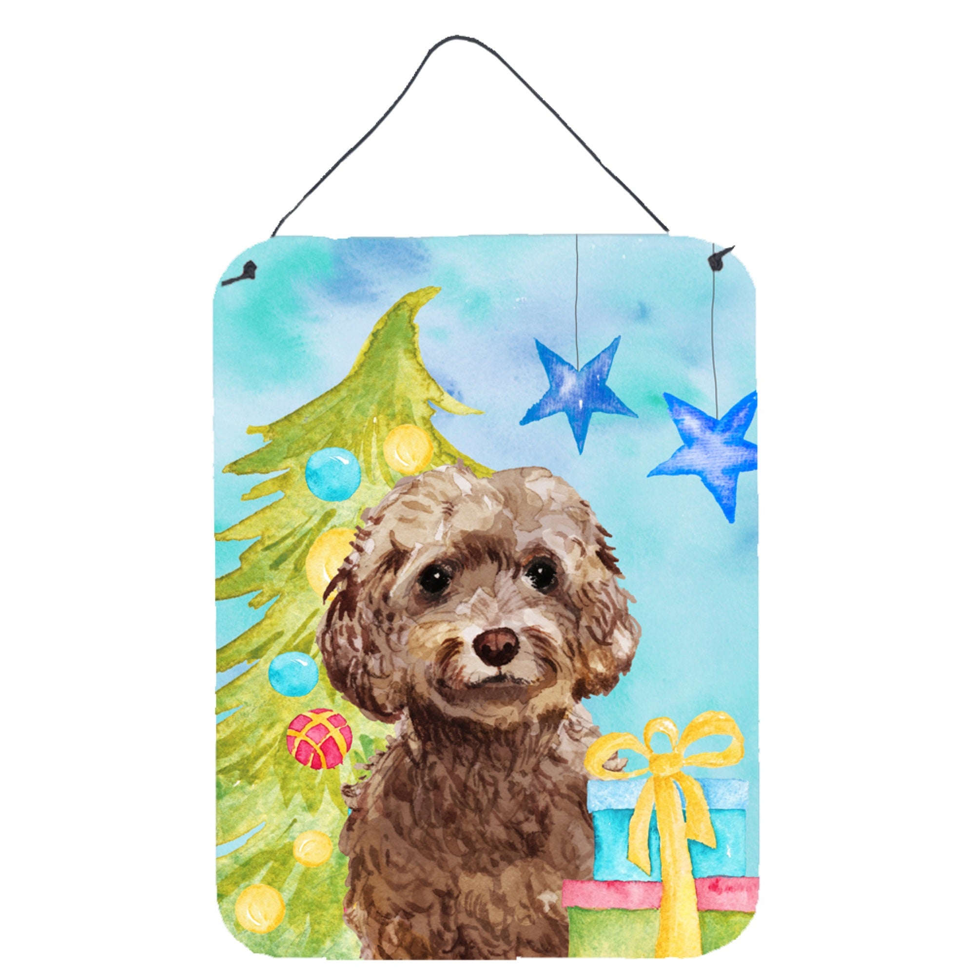 'Caroline'S Treasures Brown Cockapoo Christmas Metal Print, 16'''' X 12'''', Multicolor''