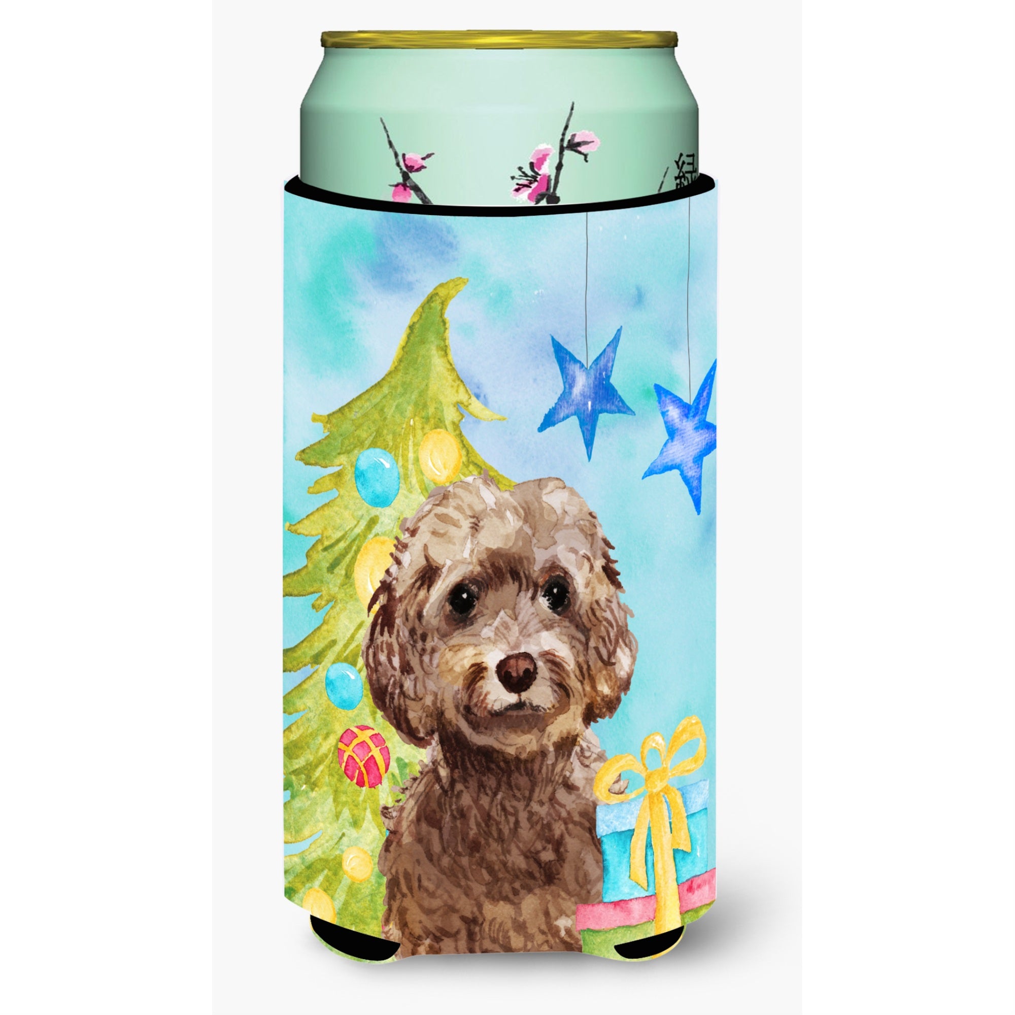 'Caroline'S Treasures Brown Cockapoo Christmas Decorative Can Hugger, Tall, Multicolor''