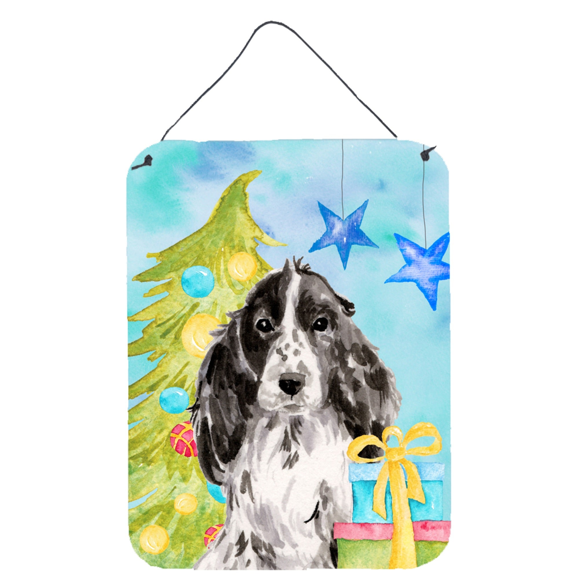 'Caroline'S Treasures Black Parti Christmas Metal Print, 16'''' X 12'''', Multicolor''