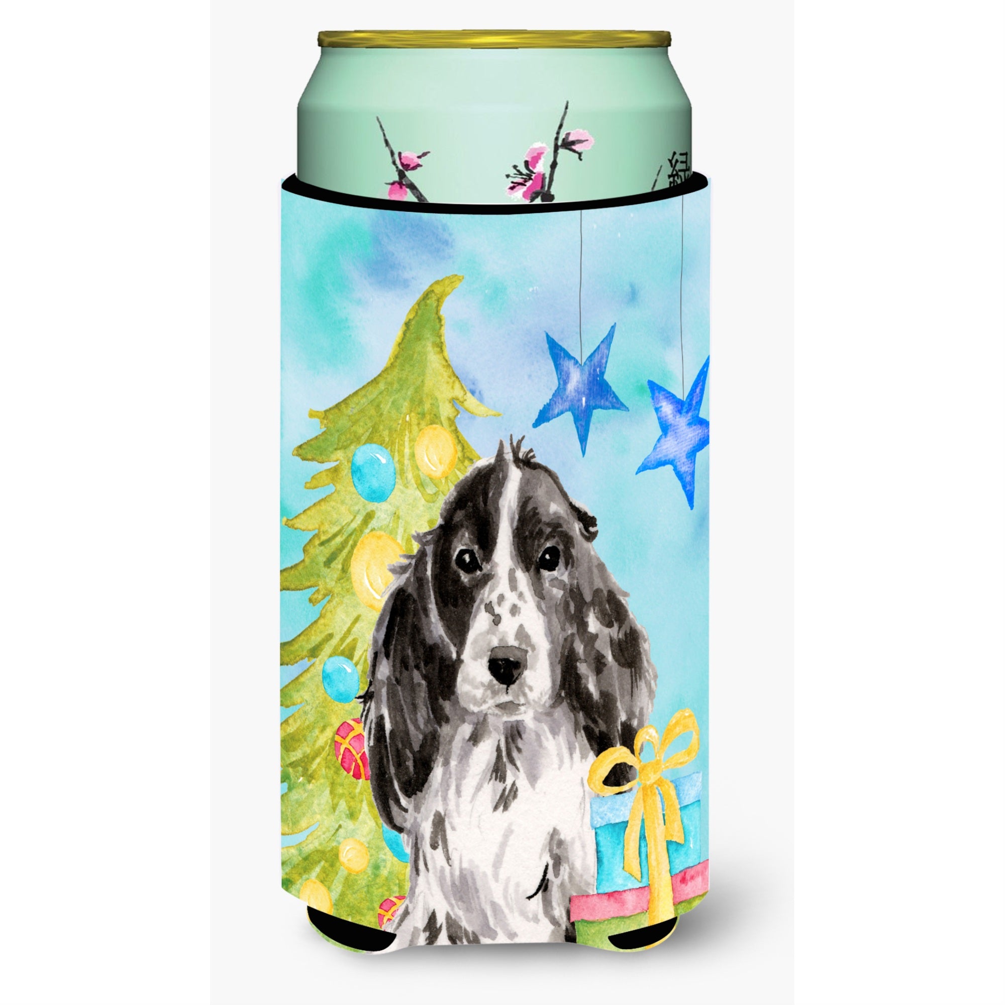 'Caroline'S Treasures Black Parti Christmas Decorative Can Hugger, Tall, Multicolor''