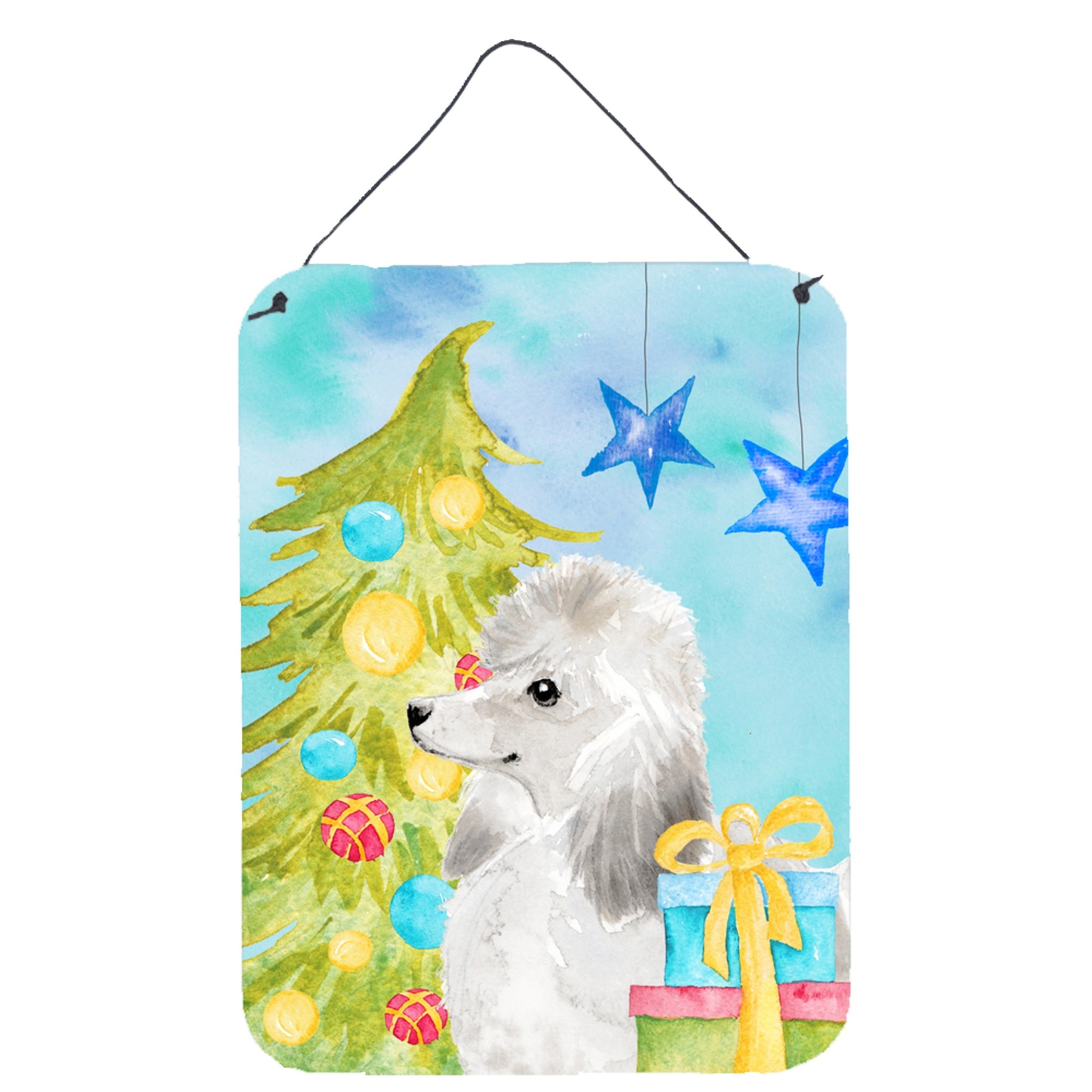 'Caroline'S Treasures White Standard Poodle Christmas Metal Print, 16'''' X 12'''', Multicolor''