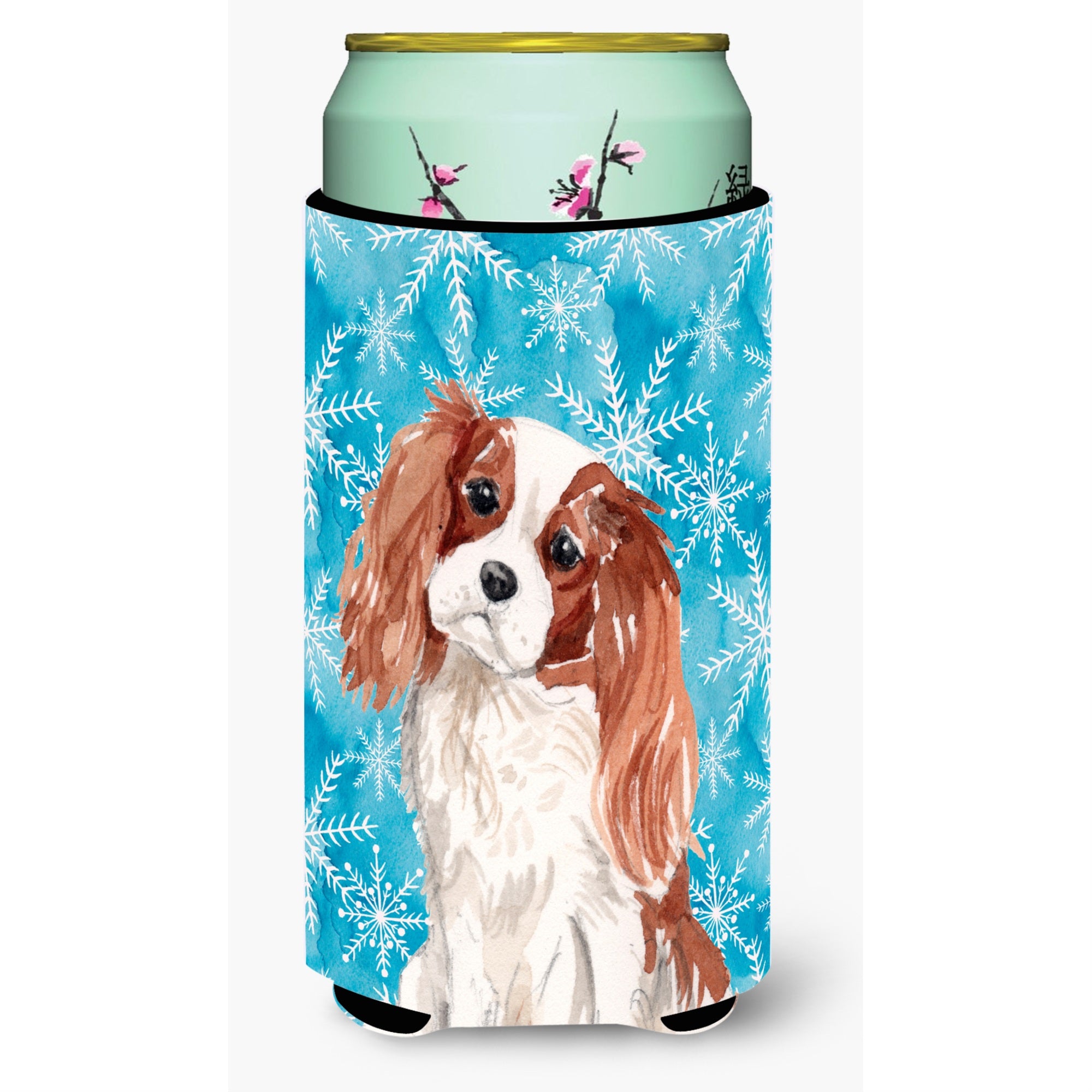 'Caroline'S Treasures Blenheim Cavalier Spaniel Winter Decorative Can Hugger, Tall, Multicolor''