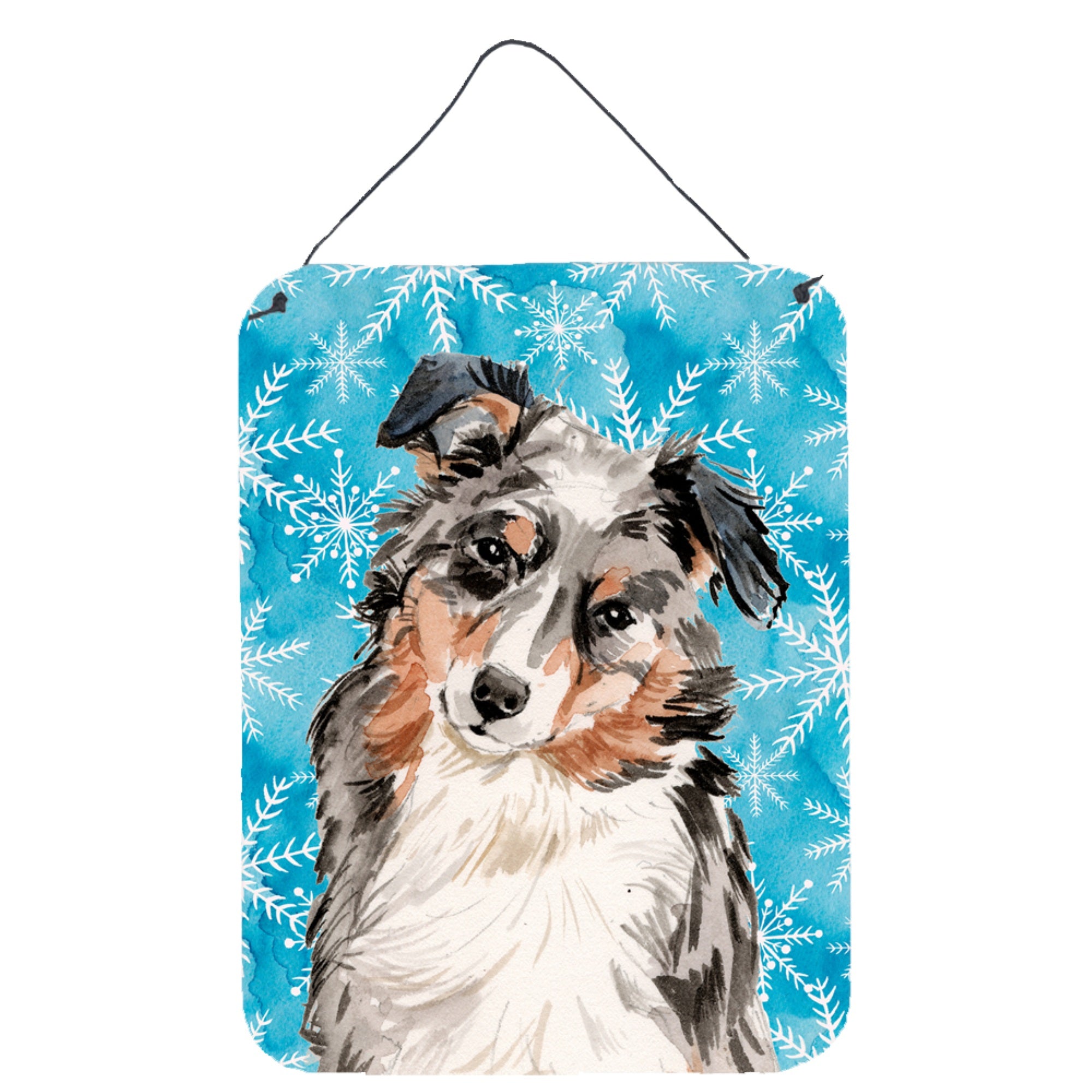 'Caroline'S Treasures Australian Shepherd Winter Metal Print, 16'''' X 12'''', Multicolor''
