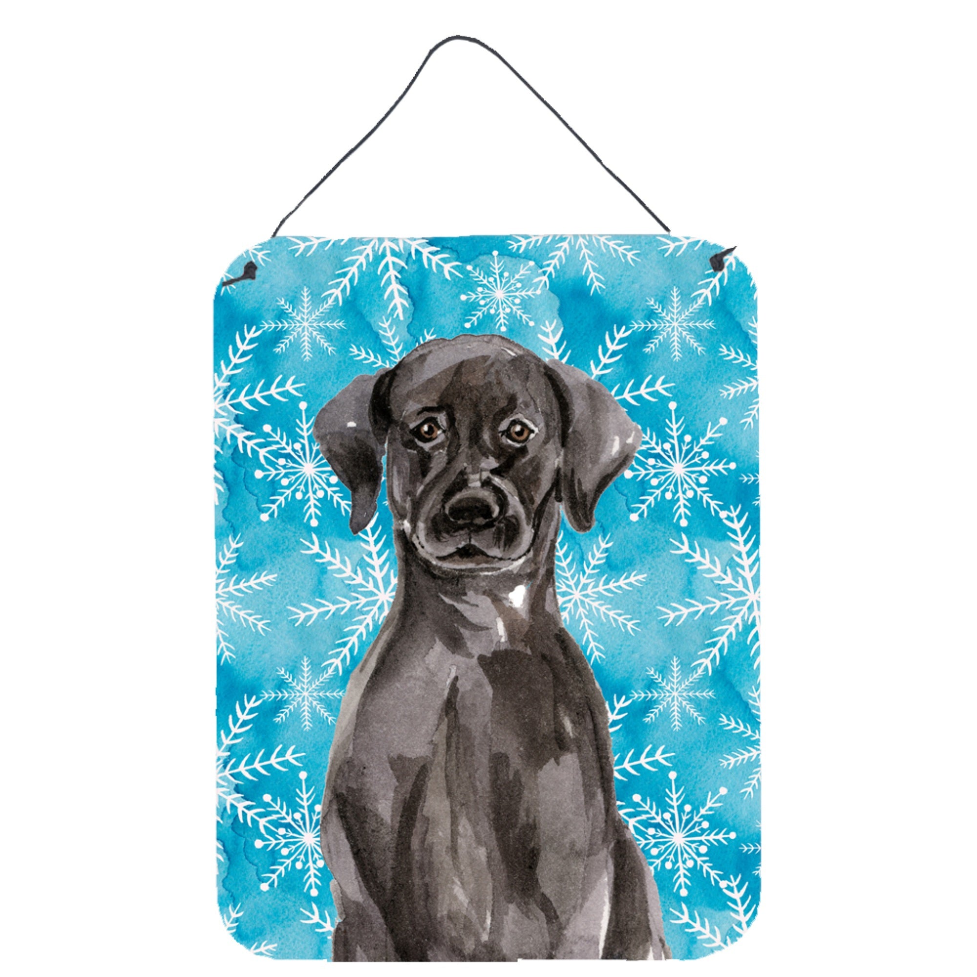 'Caroline'S Treasures Black Labrador Winter Metal Print, 16'''' X 12'''', Multicolor''