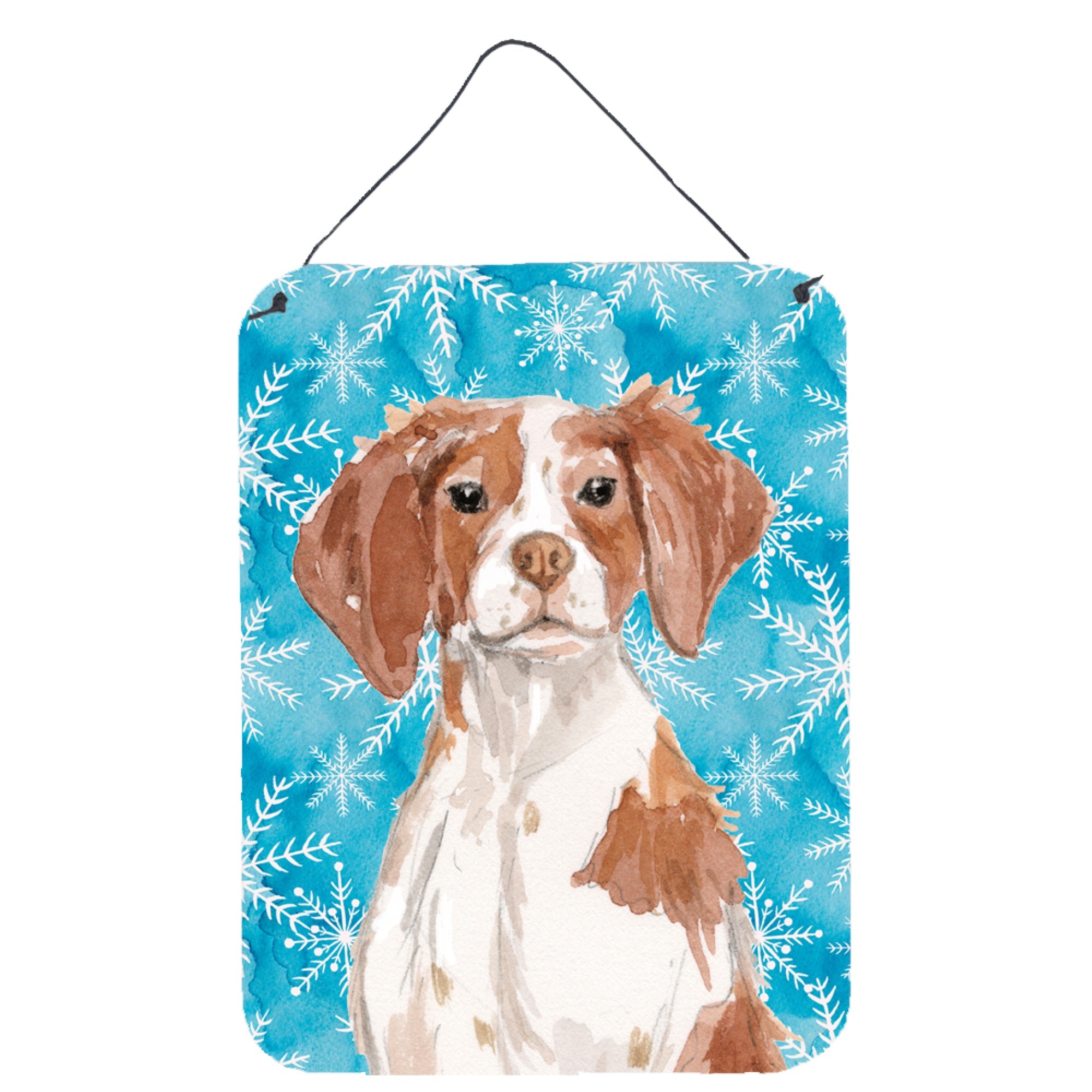 'Caroline'S Treasures Brittany Spaniel Winter Metal Print, 16'''' X 12'''', Multicolor''