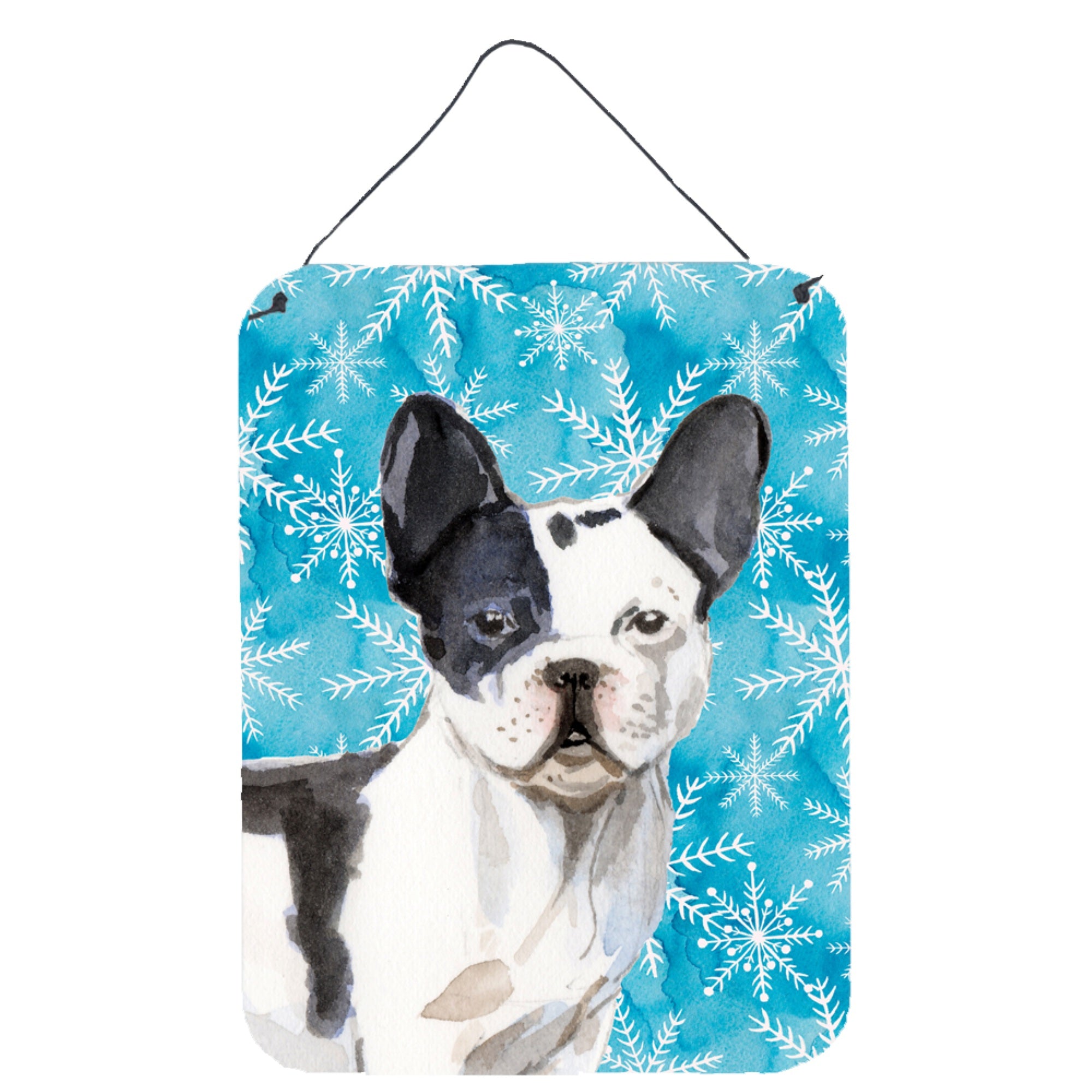 'Caroline'S Treasures Black White French Bulldog Winter Metal Print, 16'''' X 12'''', Multicolor''