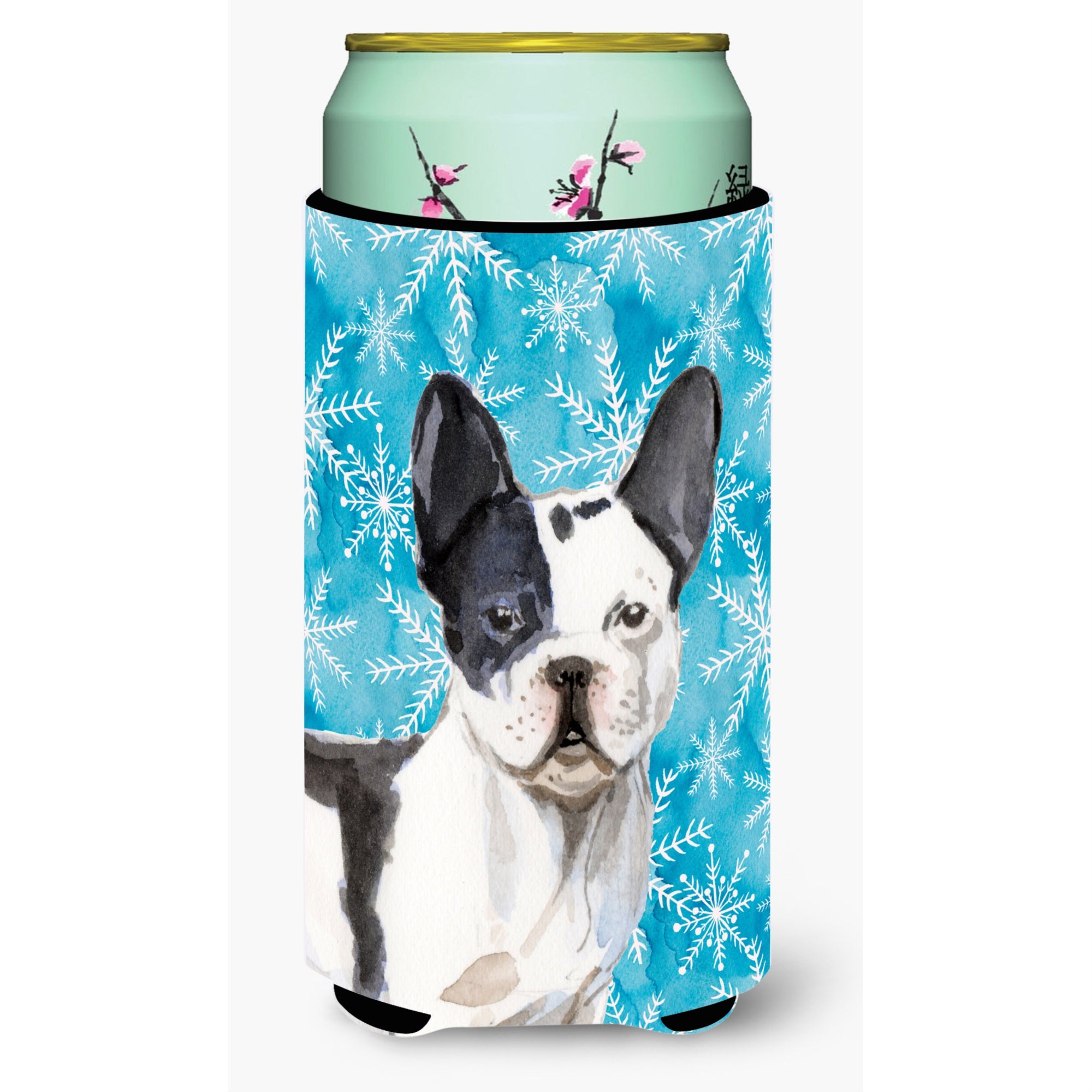 'Caroline'S Treasures Black White French Bulldog Winter Decorative Can Hugger, Tall, Multicolor''
