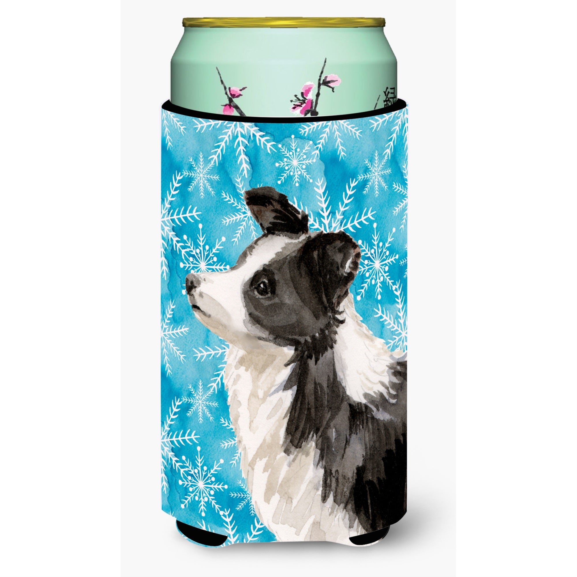 'Caroline'S Treasures Border Collie Winter Decorative Can Hugger, Tall, Multicolor''