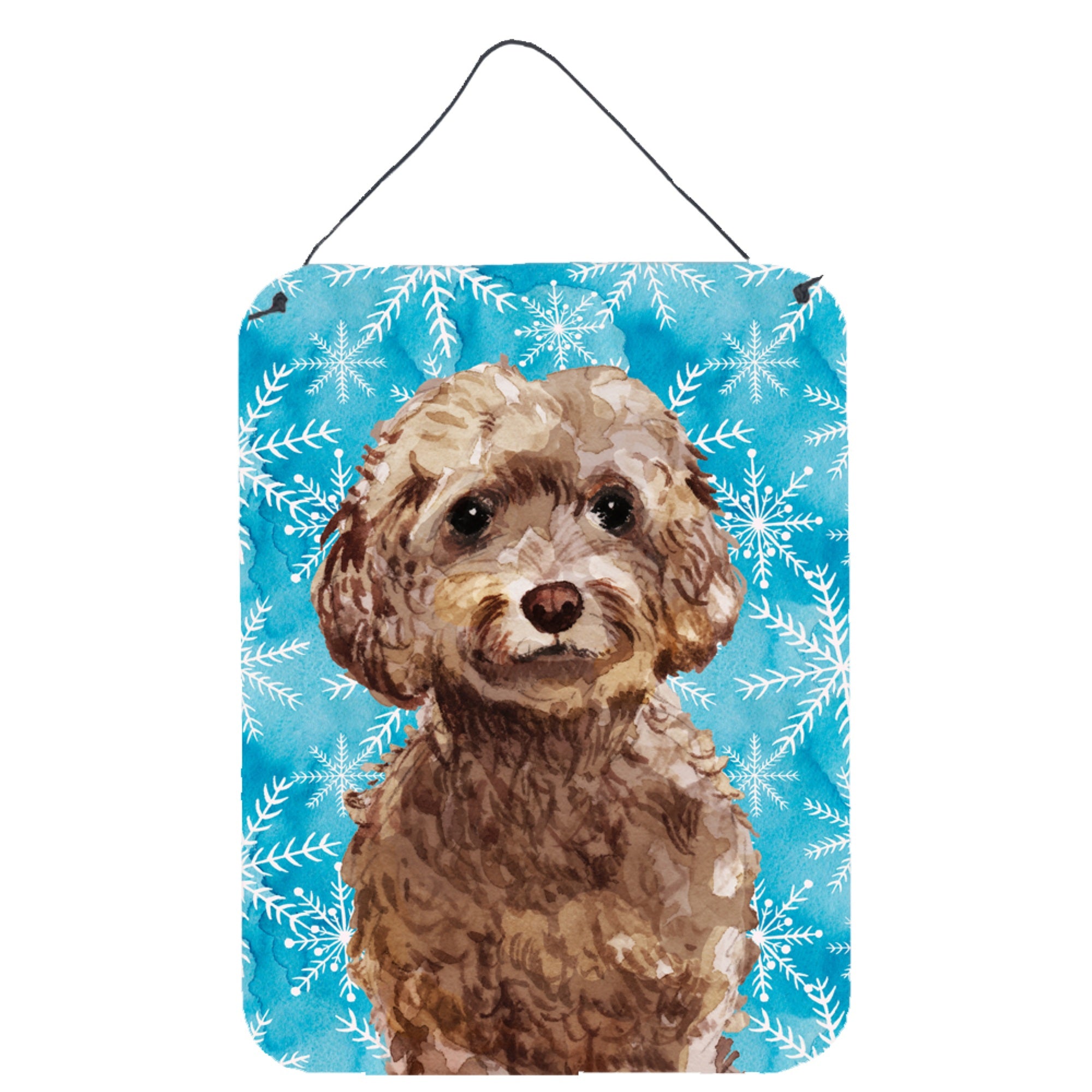 'Caroline'S Treasures Brown Cockapoo Winter Metal Print, 16'''' X 12'''', Multicolor''