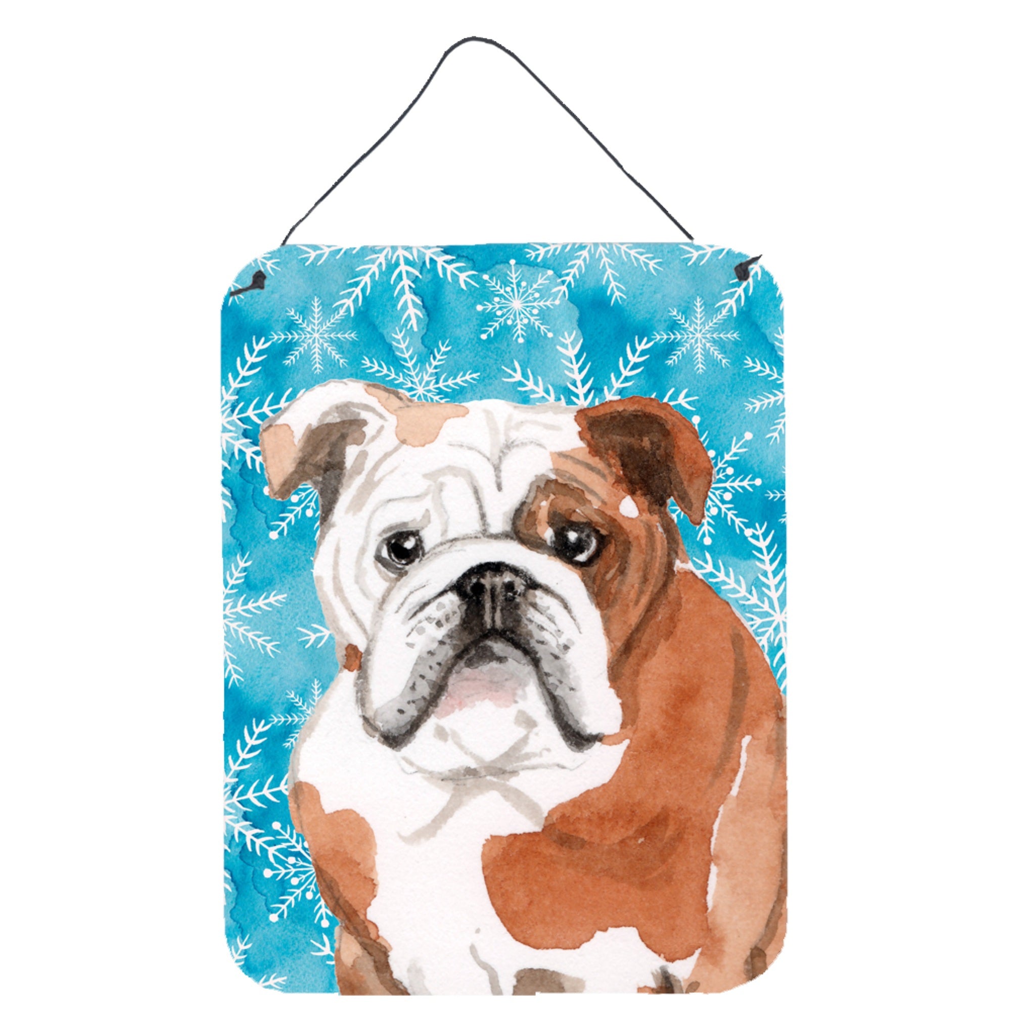 'Caroline'S Treasures English Bulldog Winter Metal Print, 16'''' X 12'''', Multicolor''