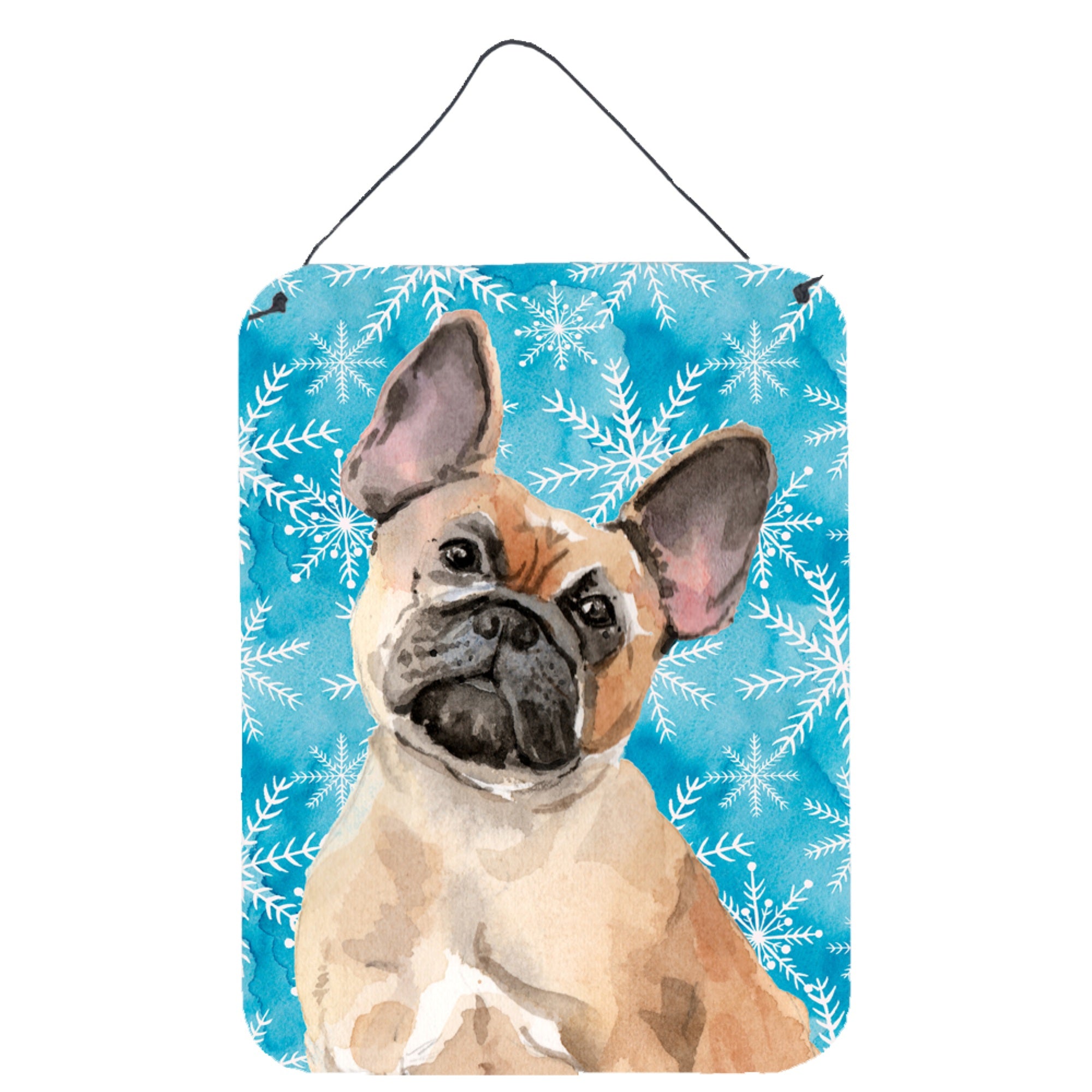 'Caroline'S Treasures Fawn French Bulldog Winter Metal Print, 16'''' X 12'''', Multicolor''