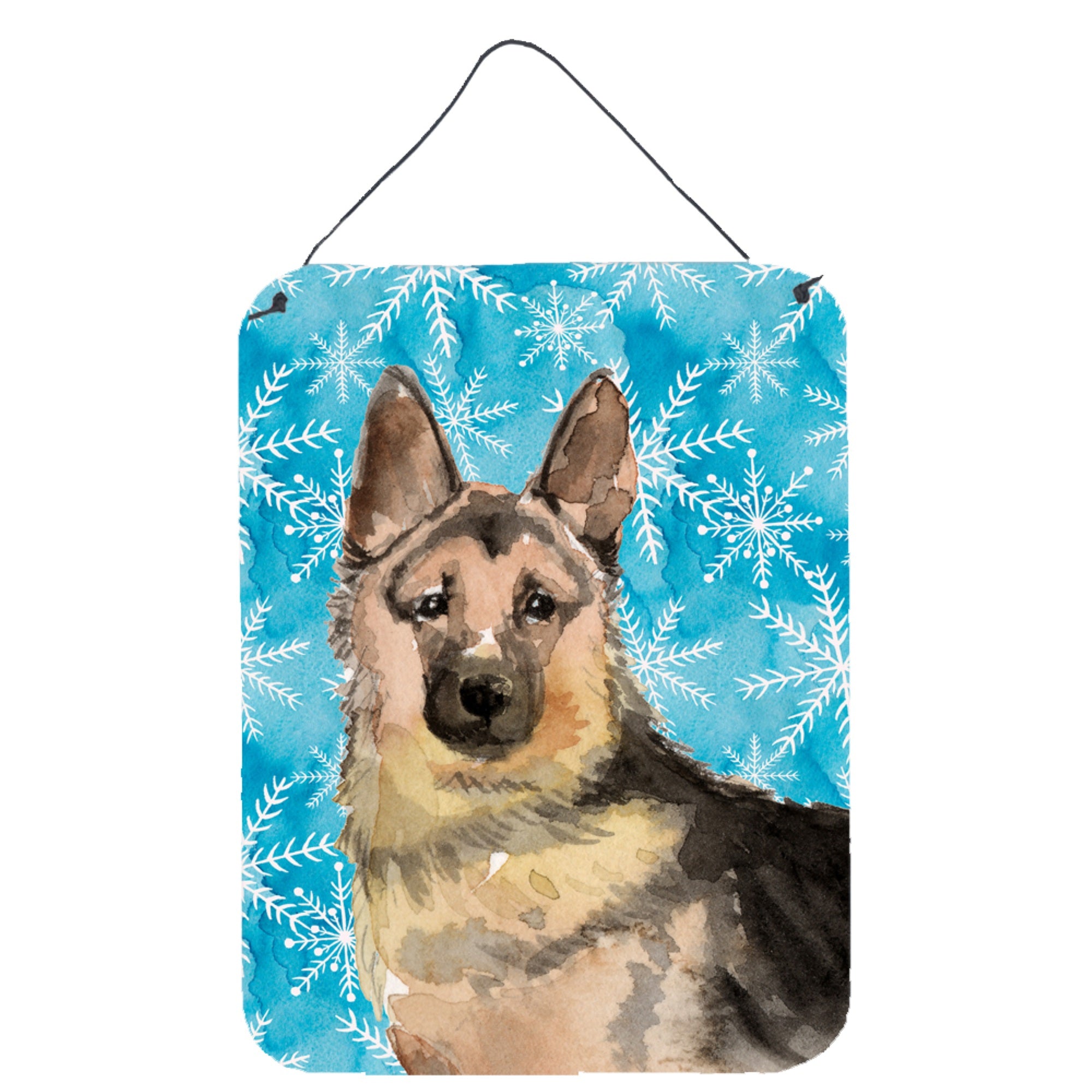 'Caroline'S Treasures German Shepherd Winter Metal Print, 16'''' X 12'''', Multicolor''