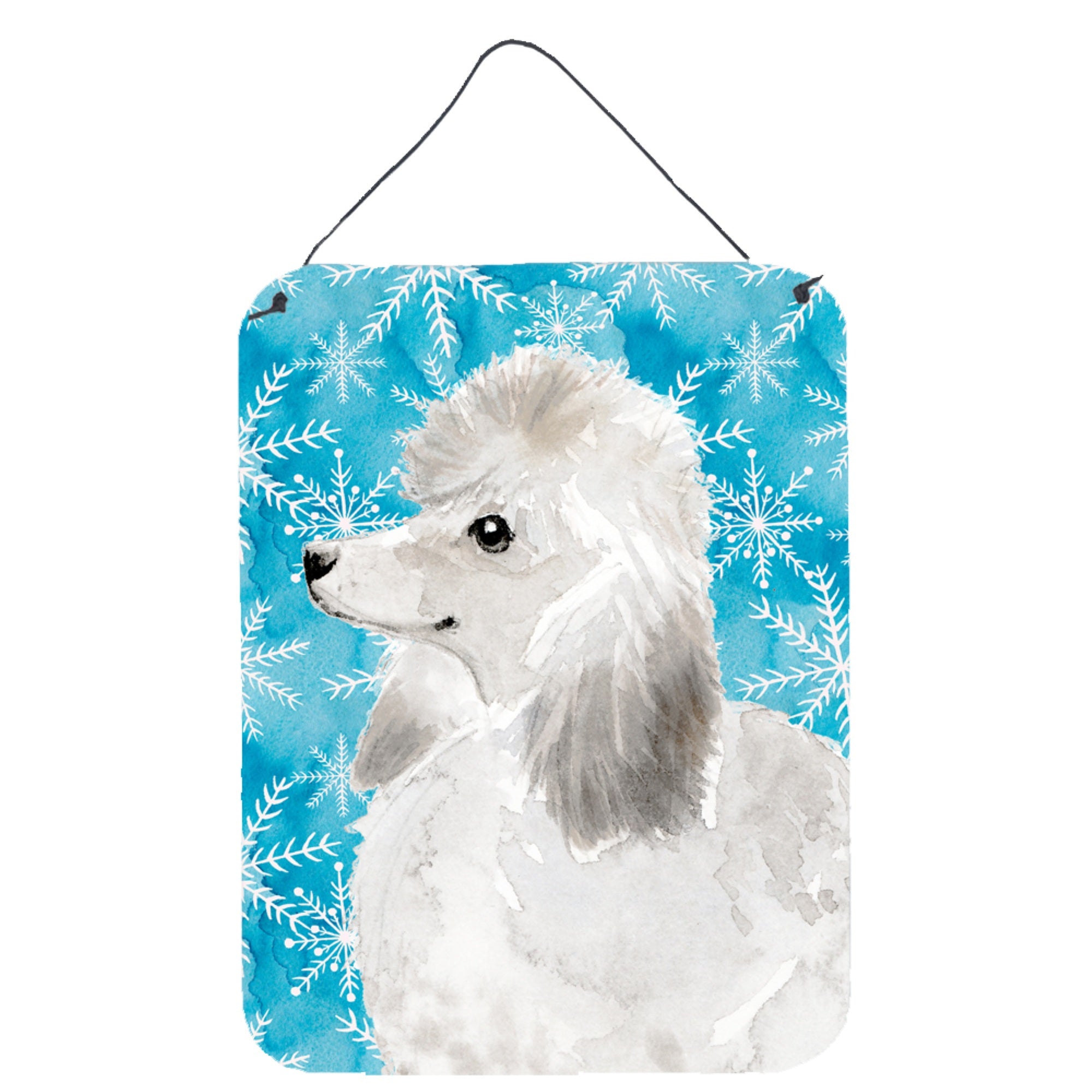 'Caroline'S Treasures White Standard Poodle Winter Metal Print, 16'''' X 12'''', Multicolor''