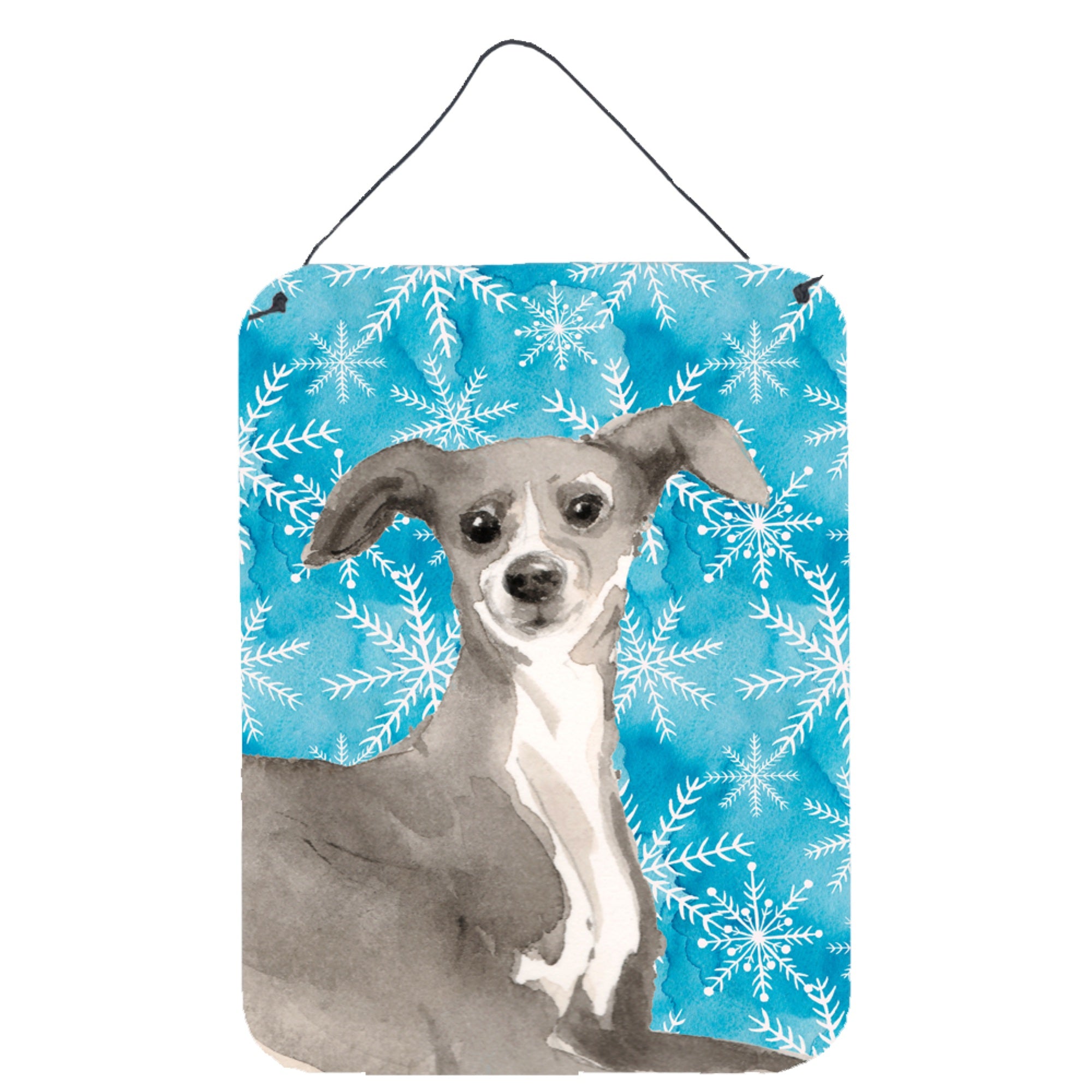 'Caroline'S Treasures Italian Greyhound Winter Metal Print, 16'''' X 12'''', Multicolor''