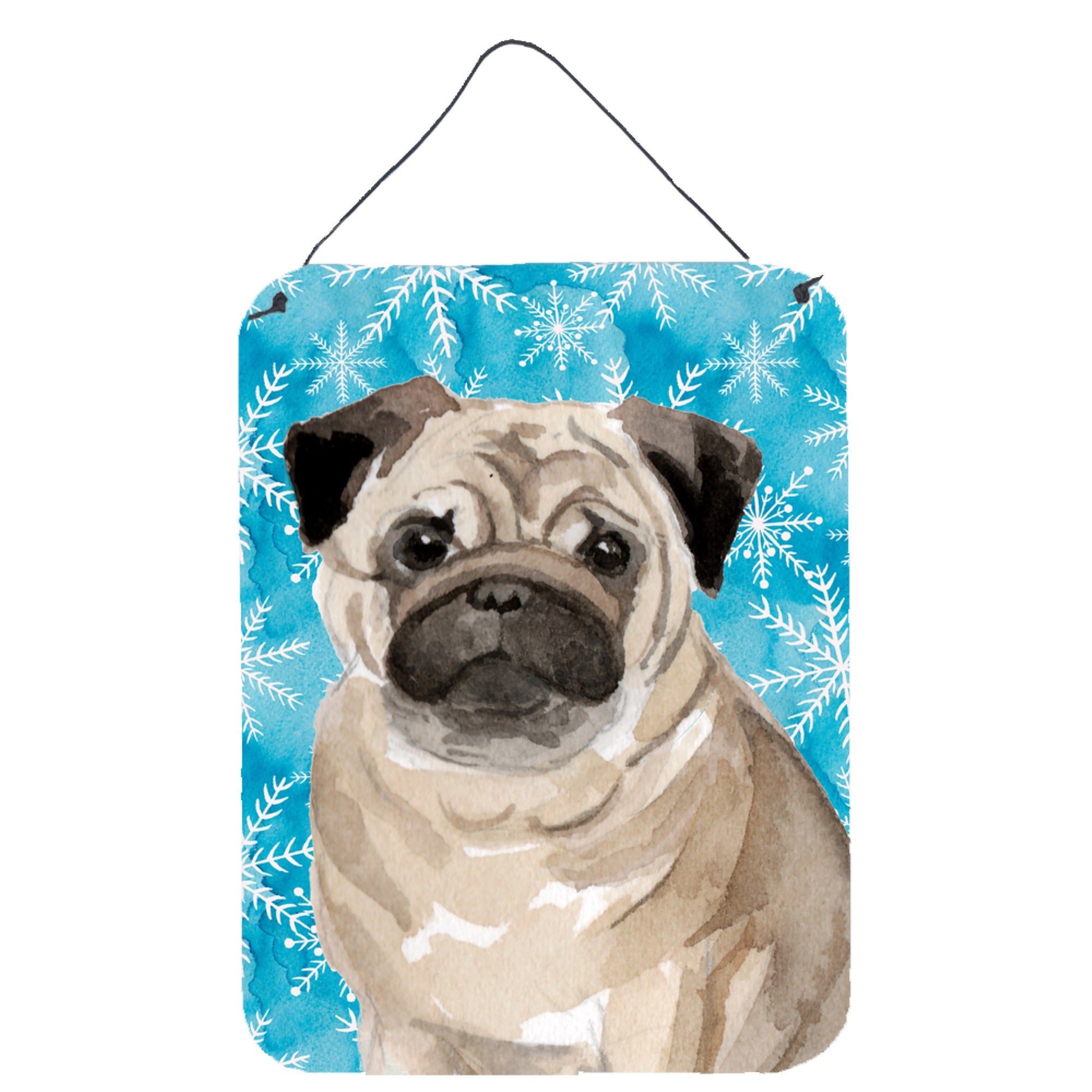 'Caroline'S Treasures Fawn Pug Winter Metal Print, 16'''' X 12'''', Multicolor''