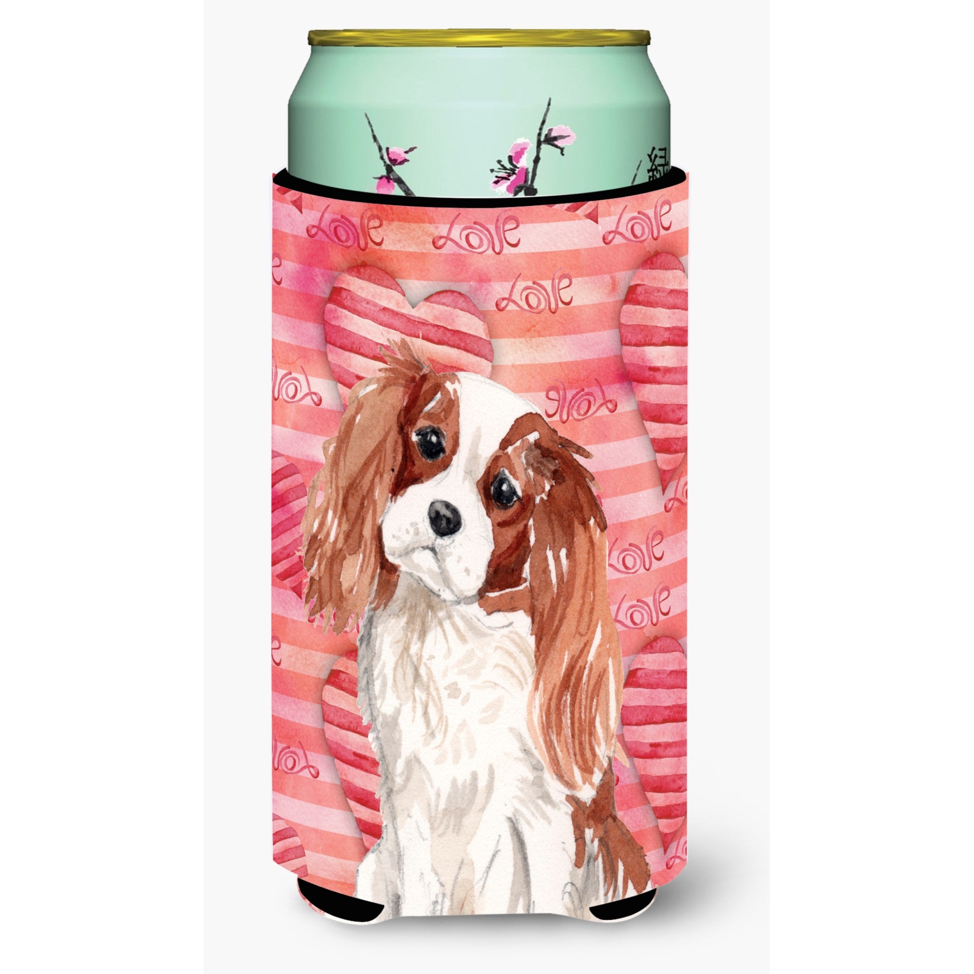 'Caroline'S Treasures Blenheim Cavalier Spaniel Love Decorative Can Hugger, Tall, Multicolor''