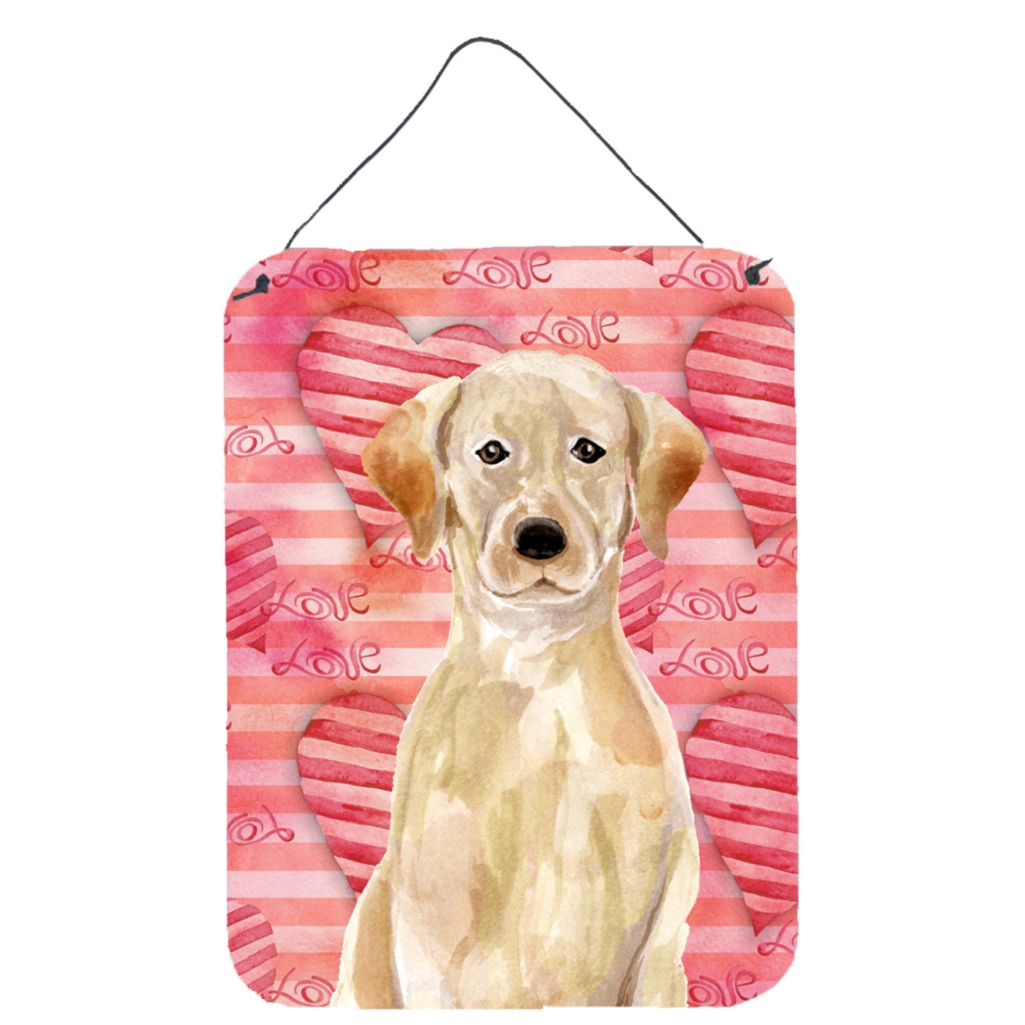 'Caroline'S Treasures Yellow Labrador Love Metal Print, 16'''' X 12'''', Multicolor''