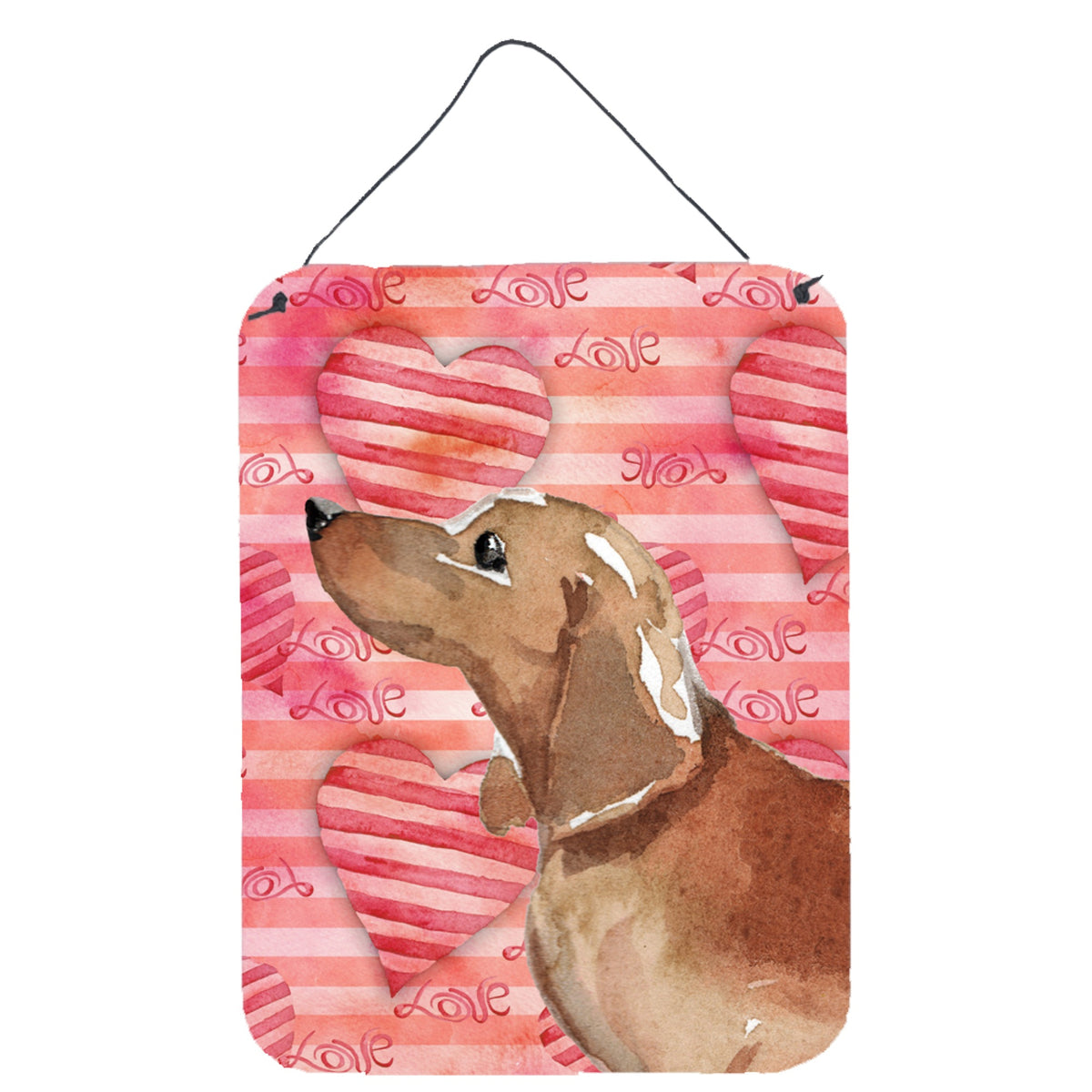 'Caroline'S Treasures Red Tan Dachshund Love Metal Print, 16'''' X 12'''', Multicolor''