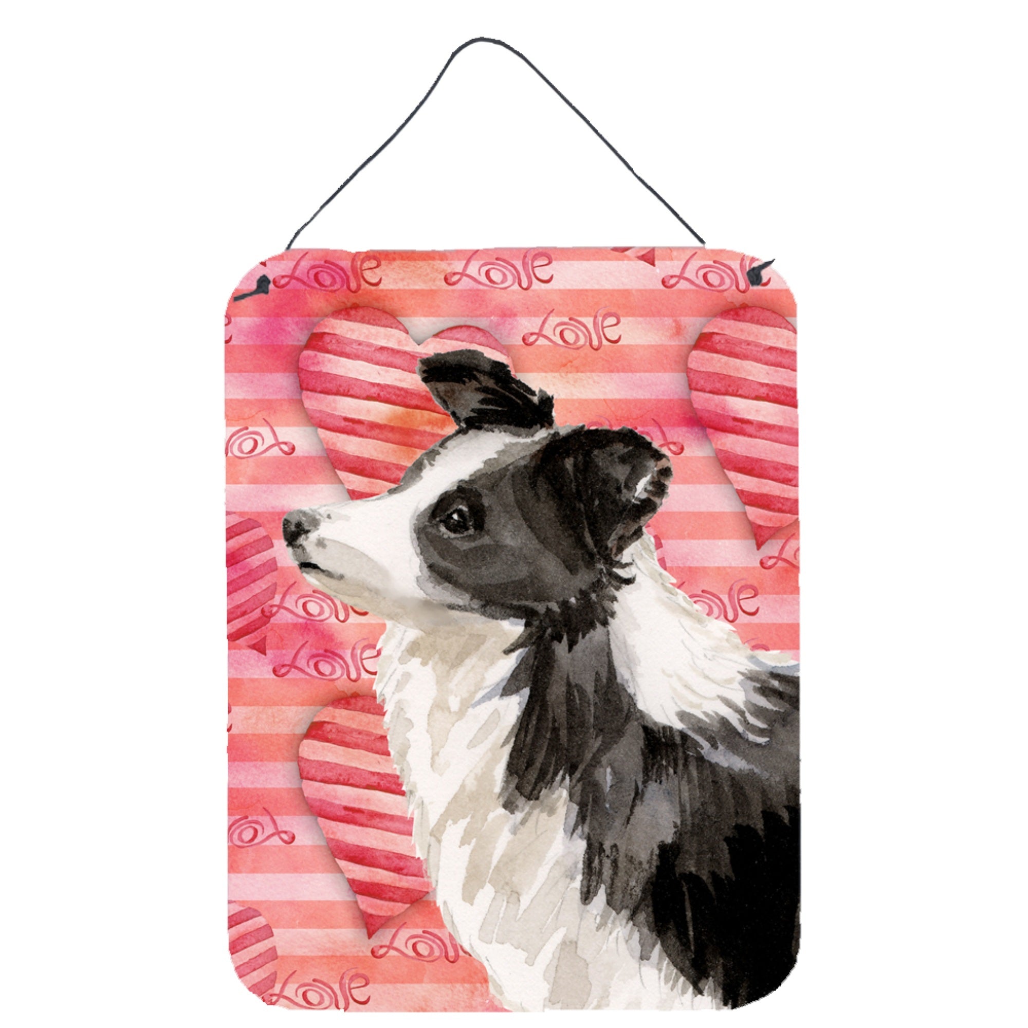 'Caroline'S Treasures Border Collie Love Metal Print, 16'''' X 12'''', Multicolor''