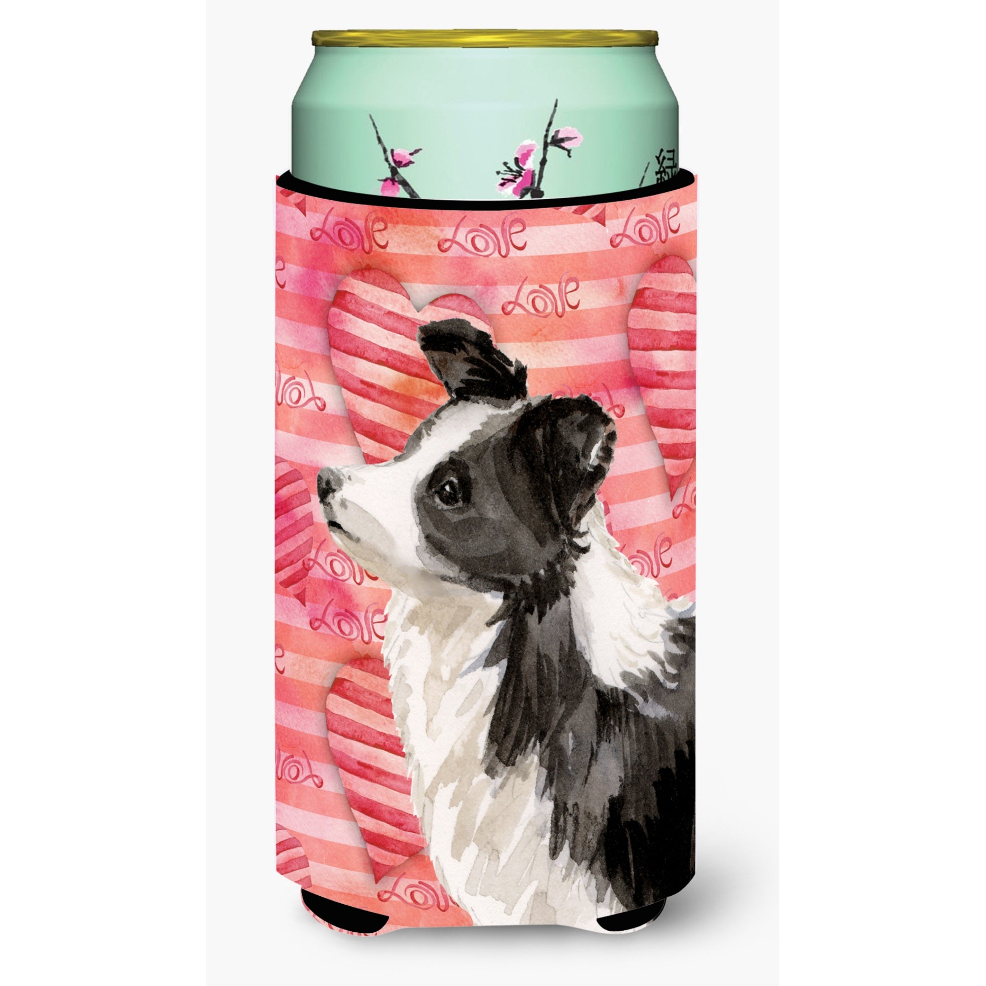 'Caroline'S Treasures Border Collie Love Decorative Can Hugger, Tall, Multicolor''