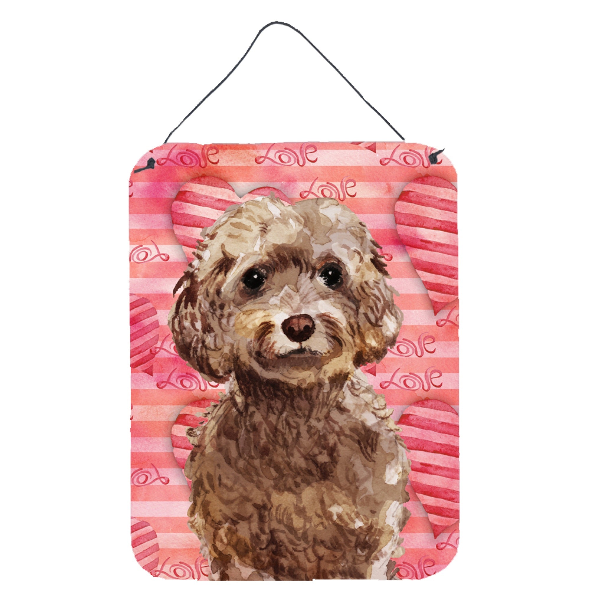 'Caroline'S Treasures Brown Cockapoo Love Metal Print, 16'''' X 12'''', Multicolor''