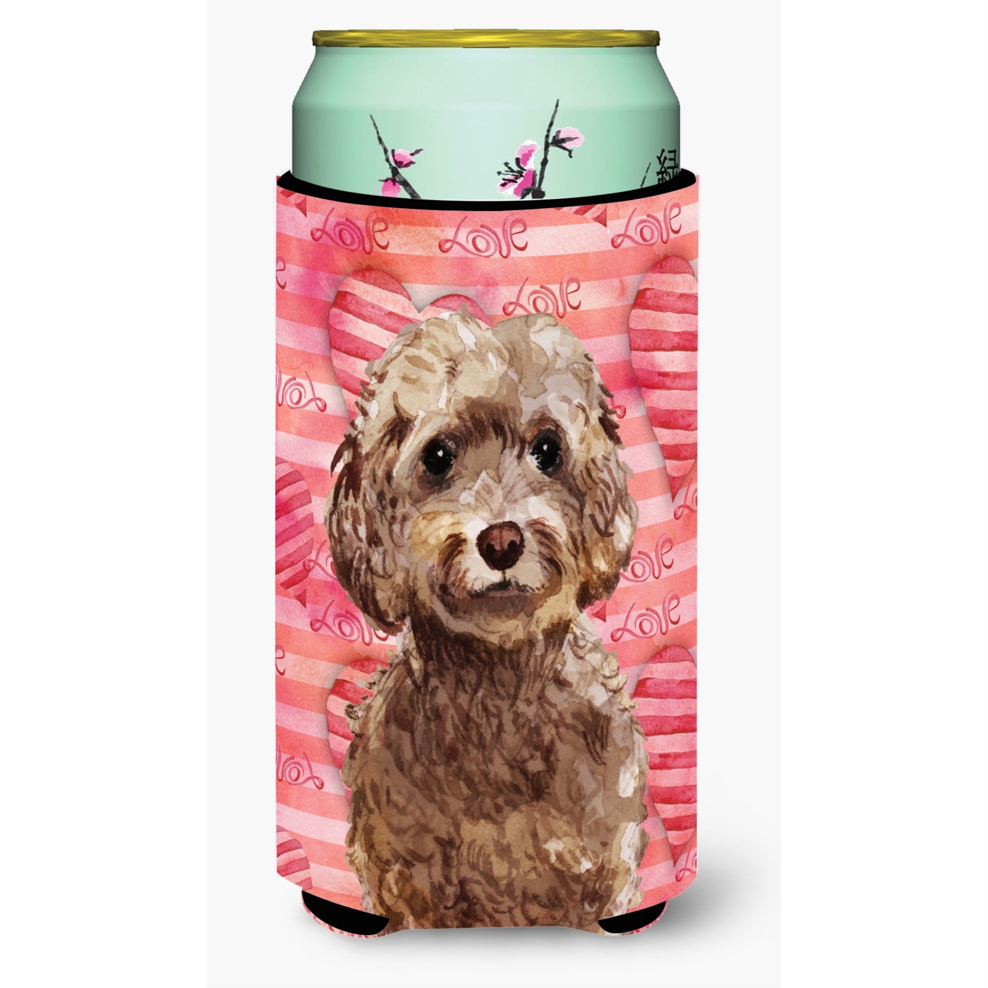 'Caroline'S Treasures Brown Cockapoo Love Decorative Can Hugger, Tall, Multicolor''