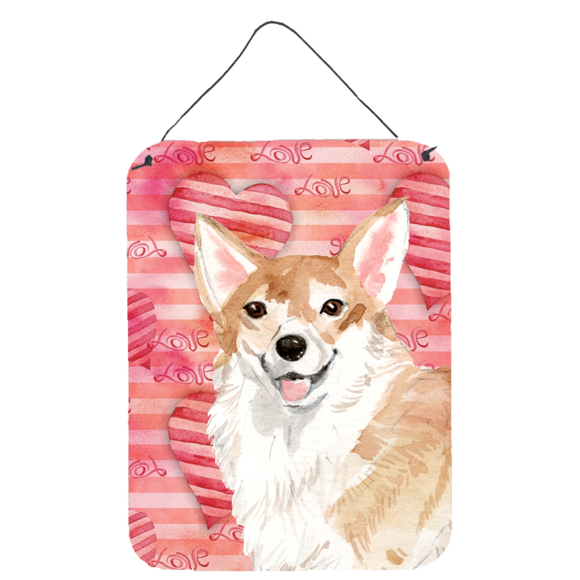 'Caroline'S Treasures Corgi Love Metal Print, 16'''' X 12'''', Multicolor''