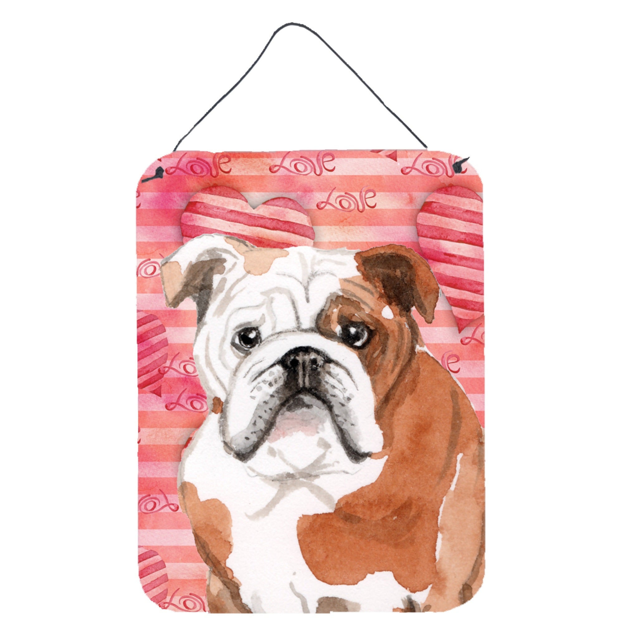 'Caroline'S Treasures English Bulldog Love Metal Print, 16'''' X 12'''', Multicolor''