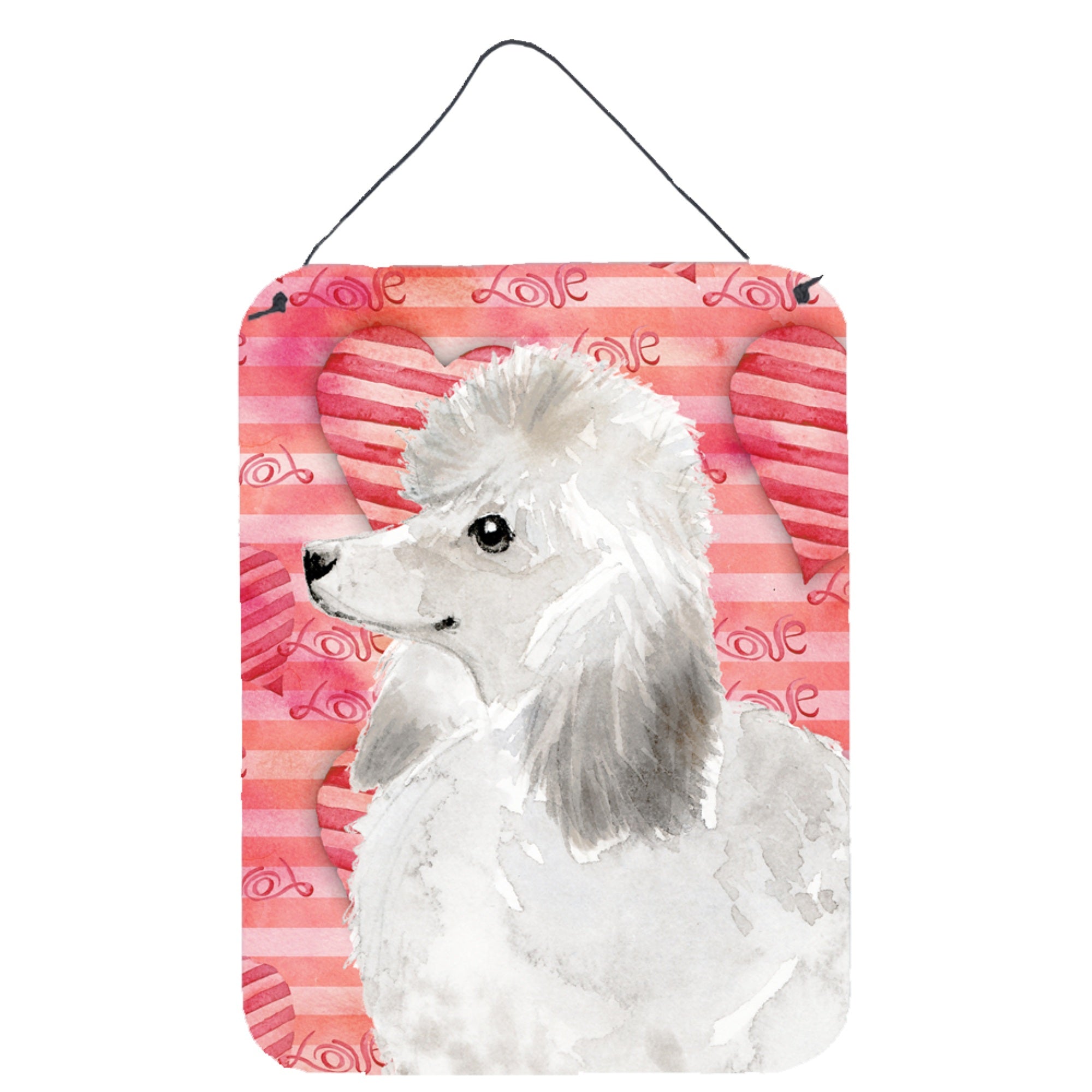 'Caroline'S Treasures White Standard Poodle Love Metal Print, 16'''' X 12'''', Multicolor''
