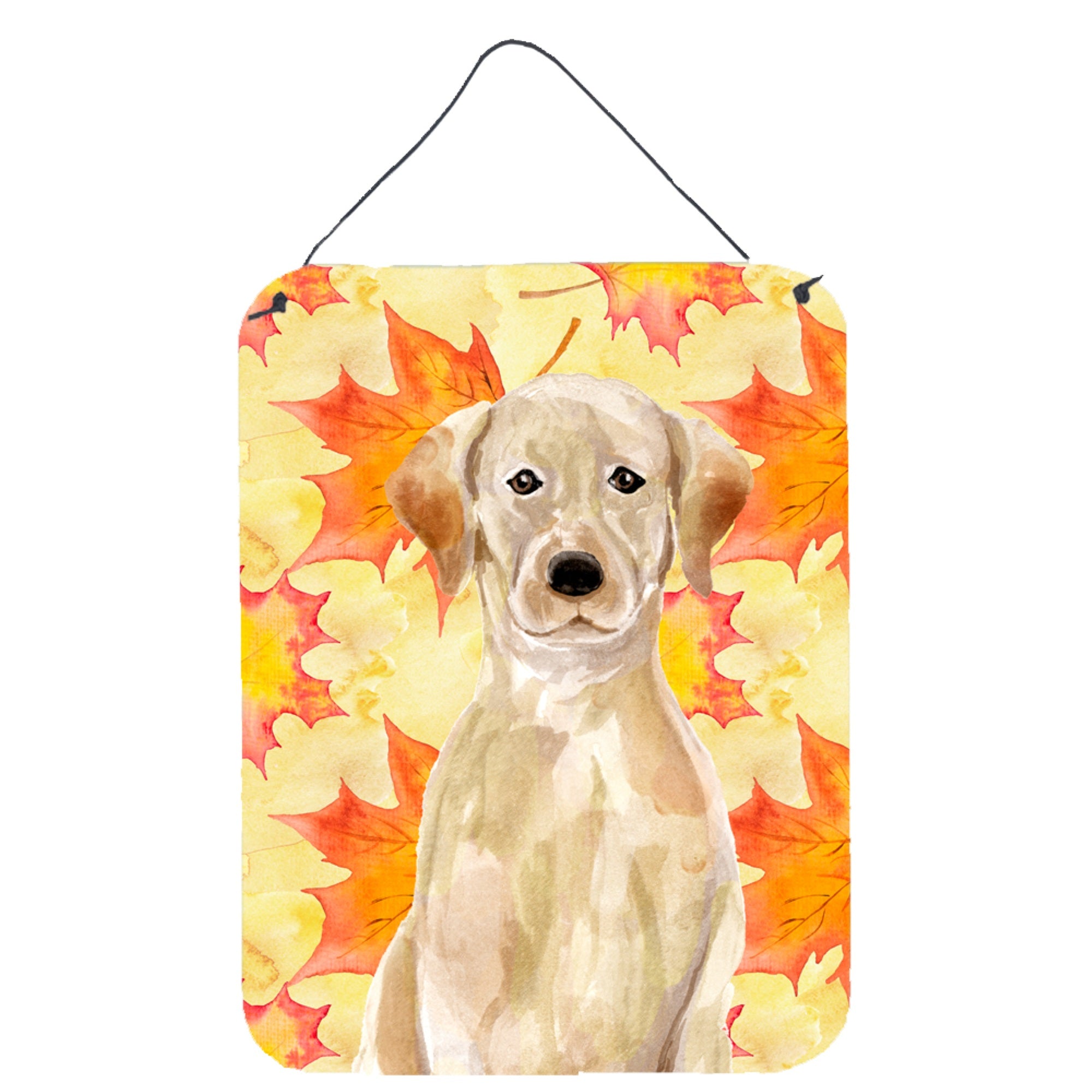 'Caroline'S Treasures Yellow Labrador Fall Metal Print, 16'''' X 12'''', Multicolor''