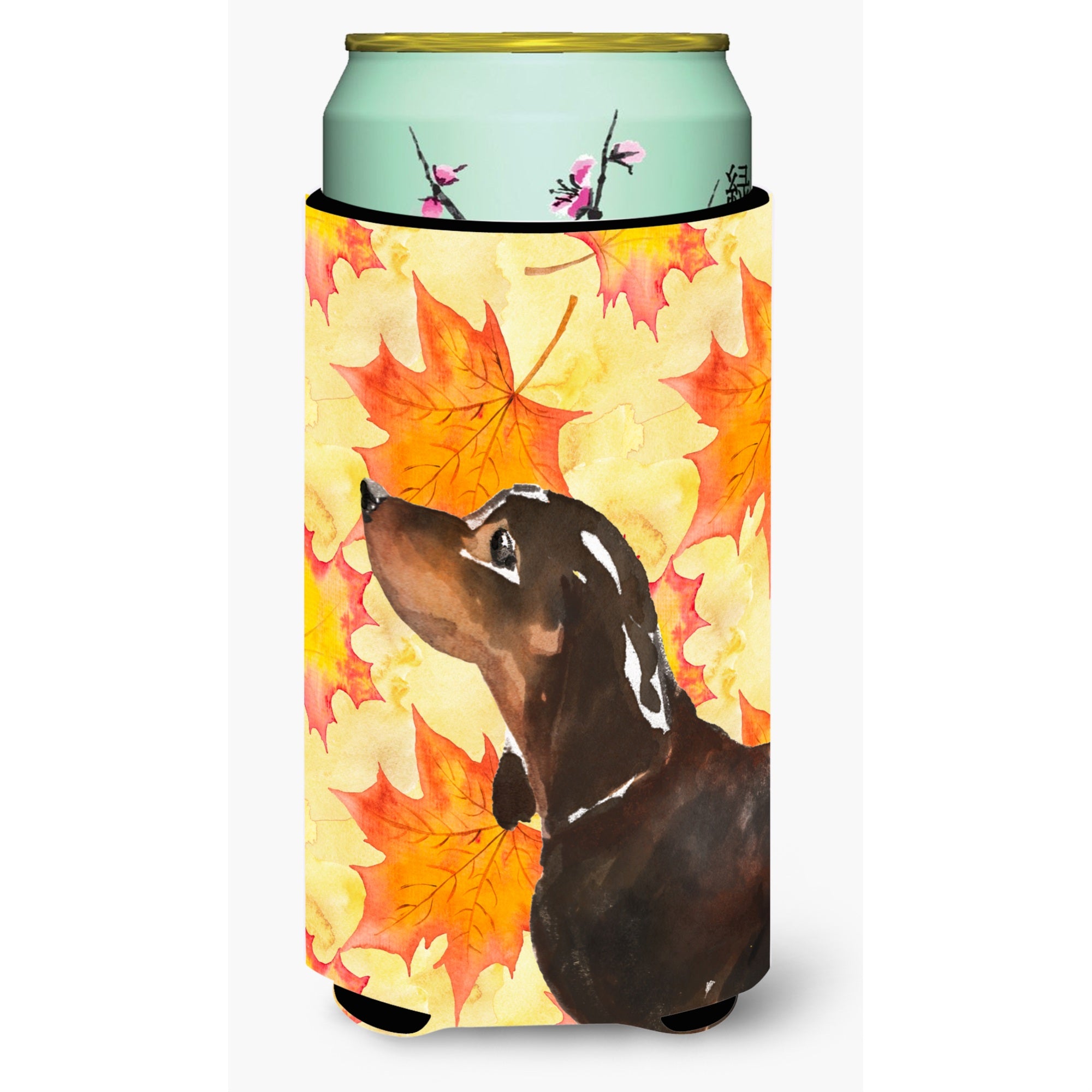'Caroline'S Treasures Black And Tan Dachshund Fall Decorative Can Hugger, Tall, Multicolor''