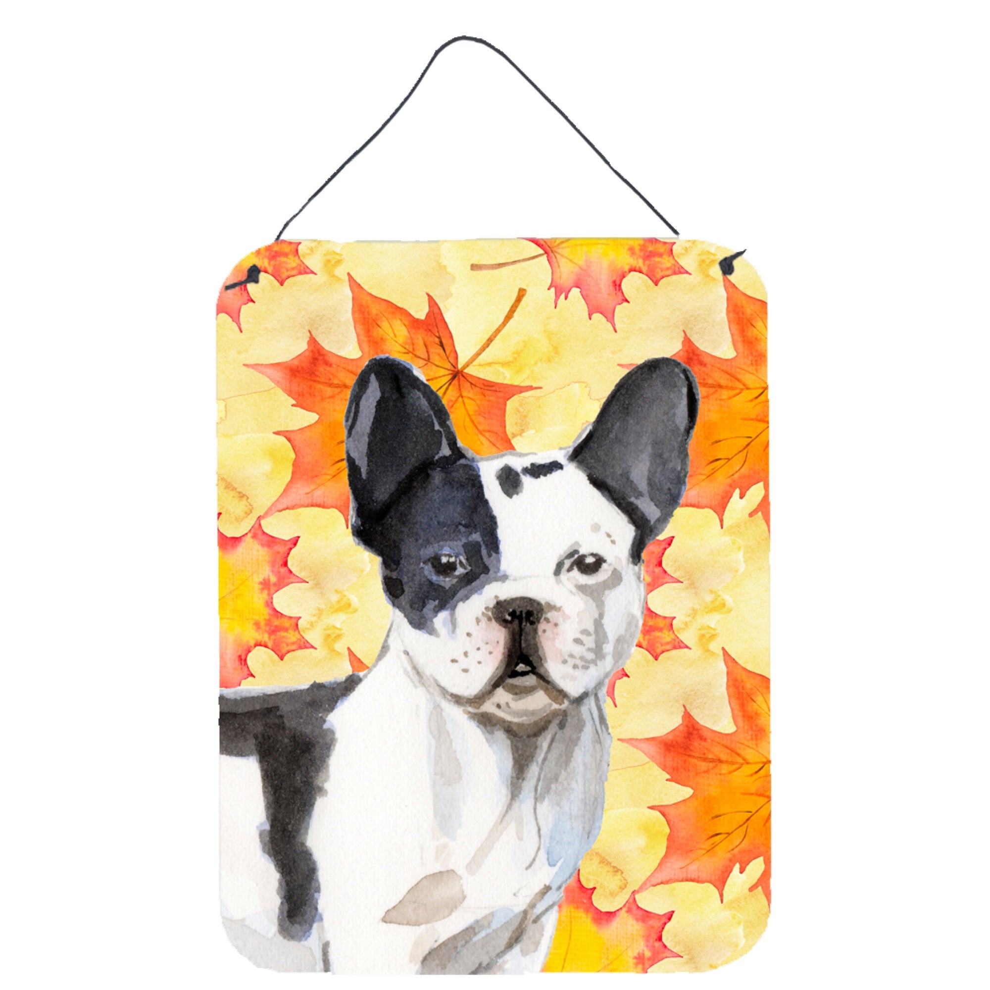'Caroline'S Treasures Black White French Bulldog Fall Metal Print, 16'''' X 12'''', Multicolor''