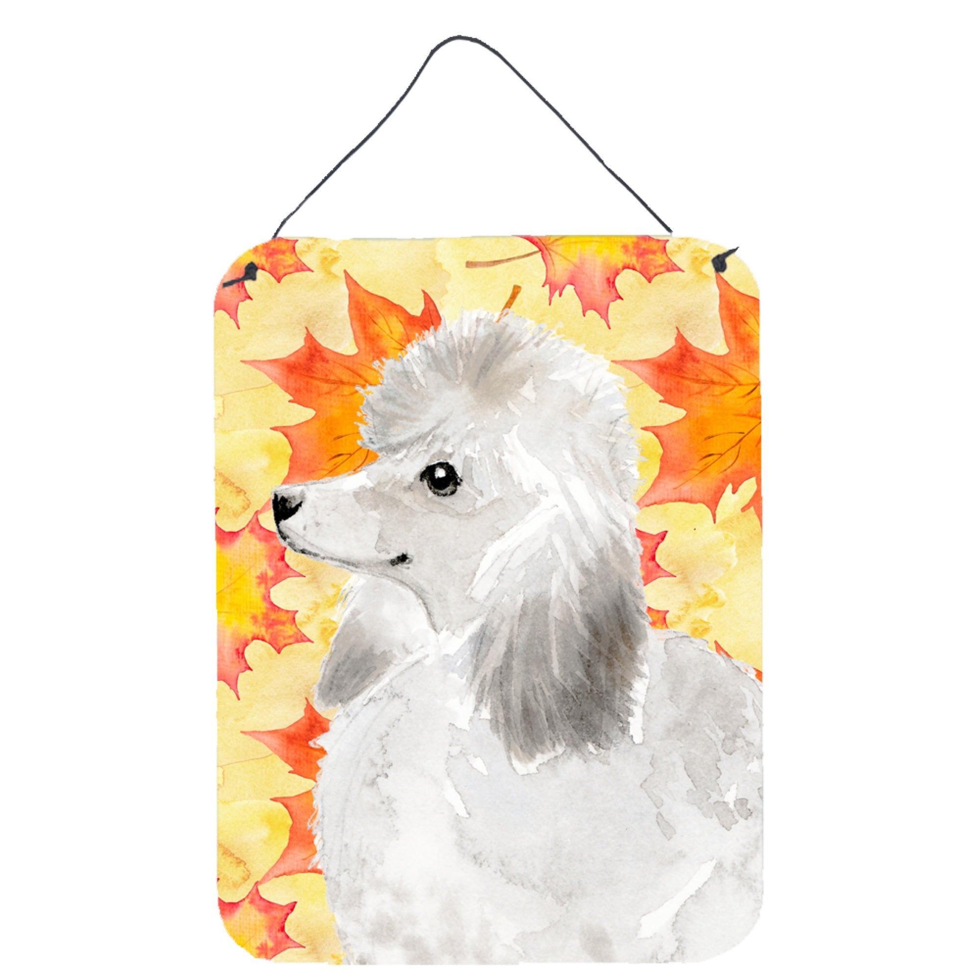'Caroline'S Treasures White Standard Poodle Fall Metal Print, 16'''' X 12'''', Multicolor''