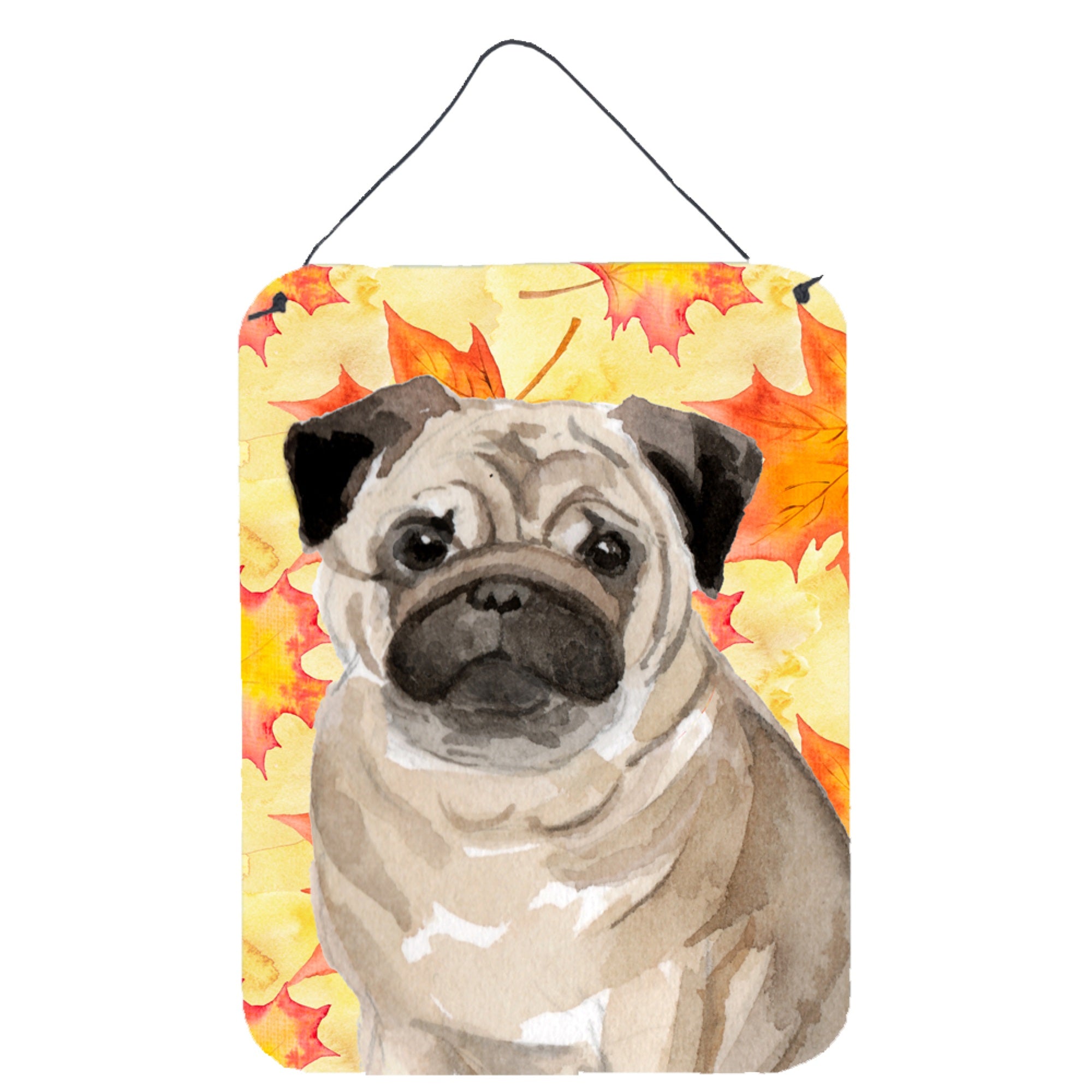 'Caroline'S Treasures Fawn Pug Fall Metal Print, 16'''' X 12'''', Multicolor''