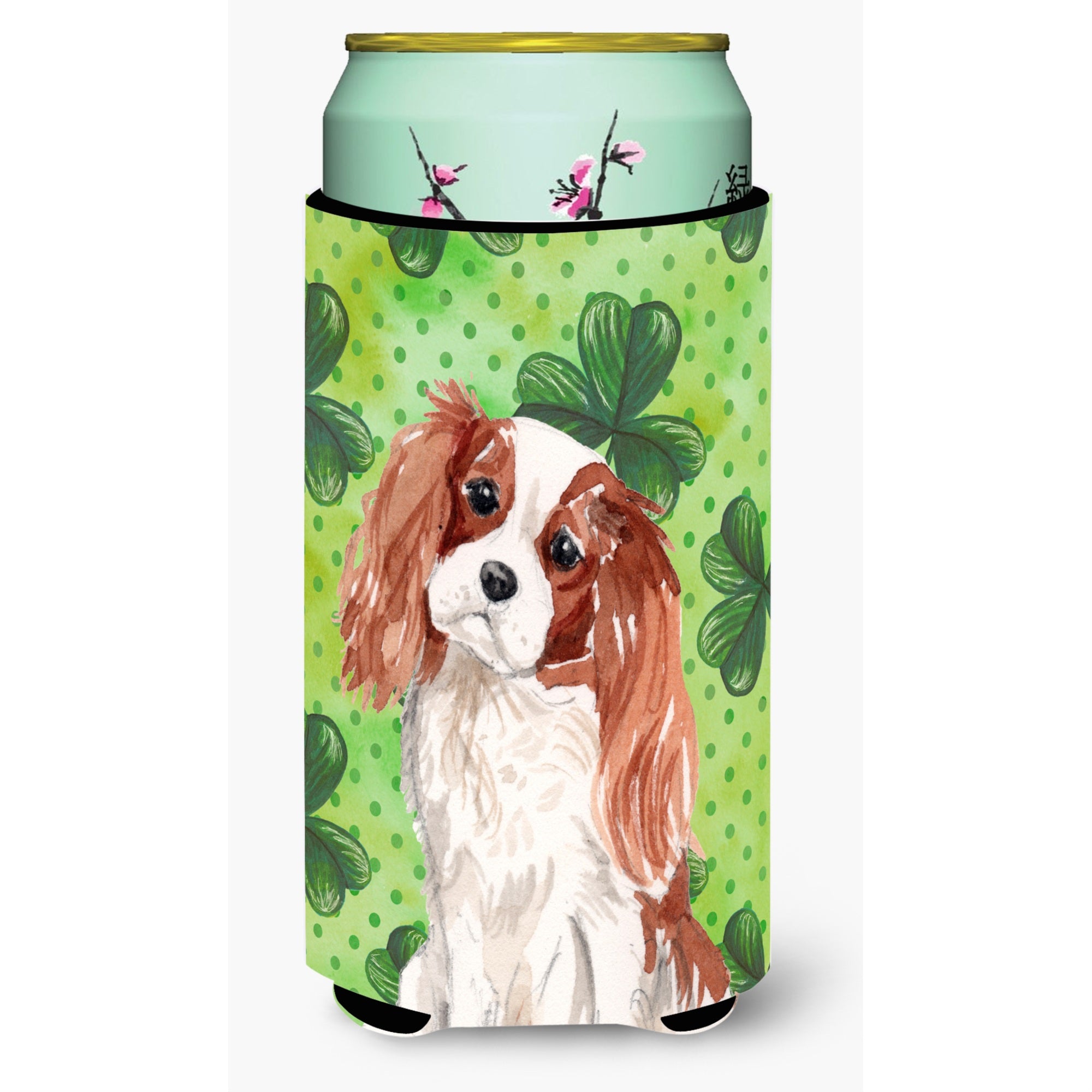 'Caroline'S Treasures Blenheim Cavalier Spaniel St. Patrick'S Decorative Can Hugger, Tall, Multicolor''