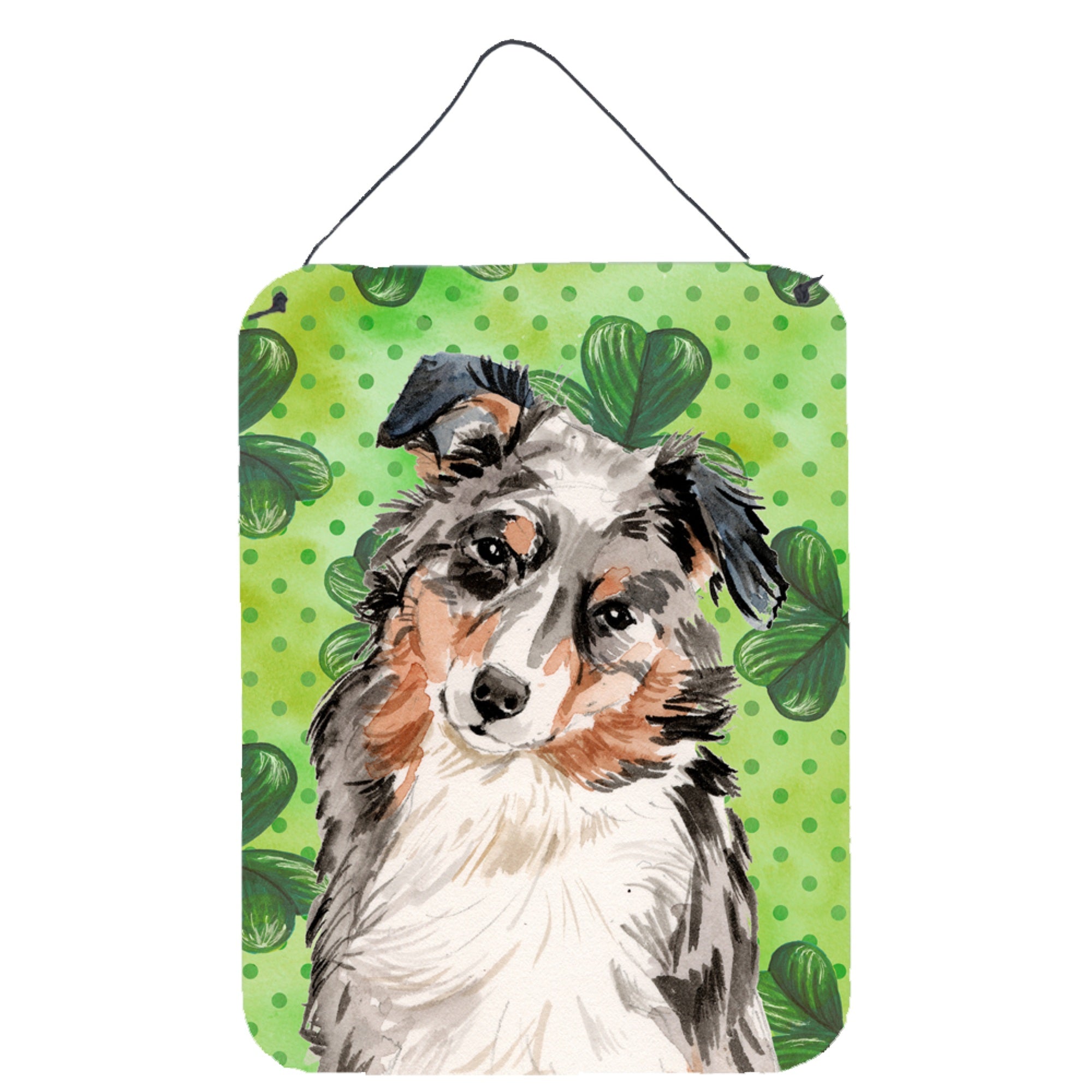 'Caroline'S Treasures Australian Shepherd St. Patrick'S Metal Print, 16'''' X 12'''', Multicolor''