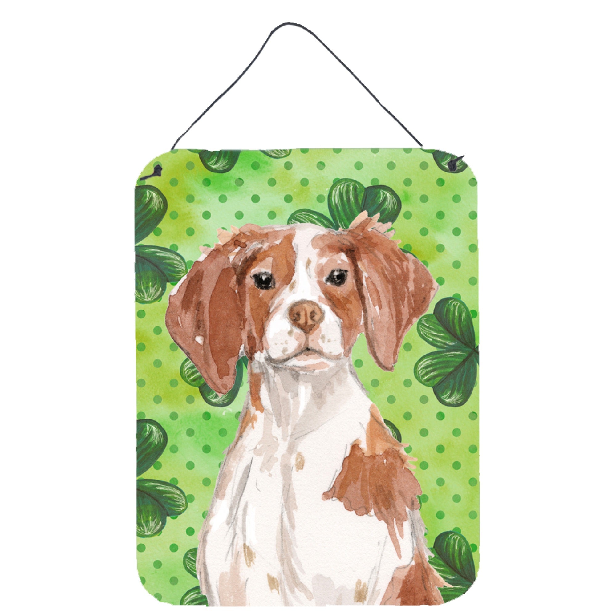 'Caroline'S Treasures Brittany Spaniel St. Patrick'S Metal Print, 16'''' X 12'''', Multicolor''