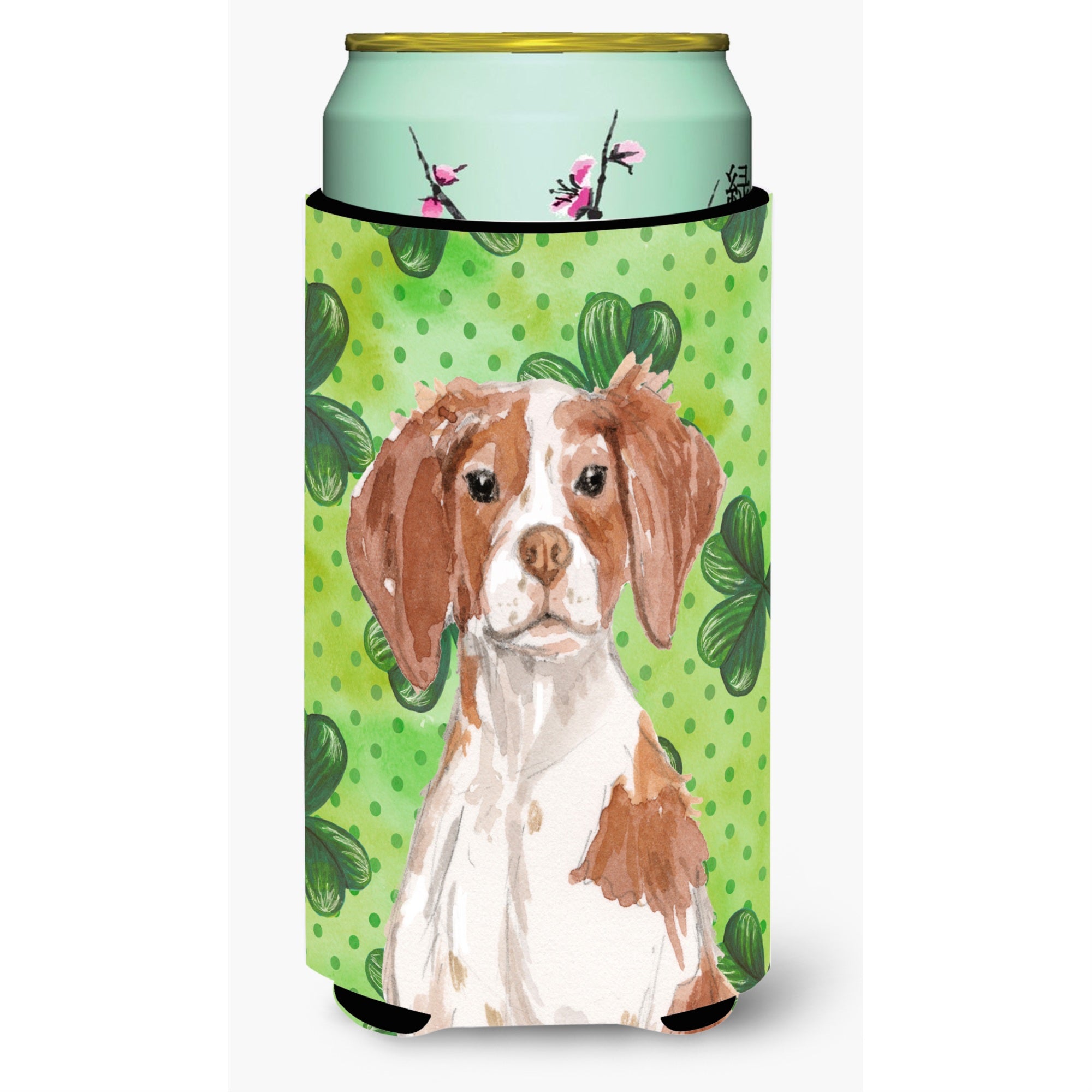 'Caroline'S Treasures Brittany Spaniel St. Patrick'S Decorative Can Hugger, Tall, Multicolor''