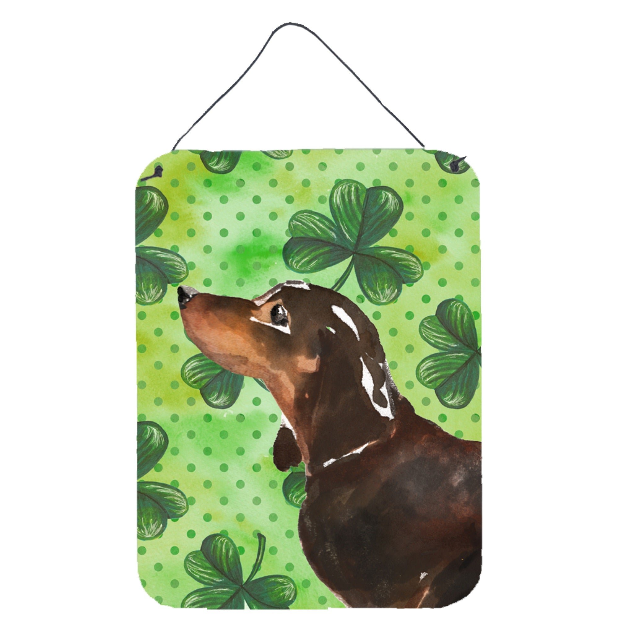 'Caroline'S Treasures Black And Tan Dachshund St. Patrick'S Metal Print, 16'''' X 12'''', Multicolor''