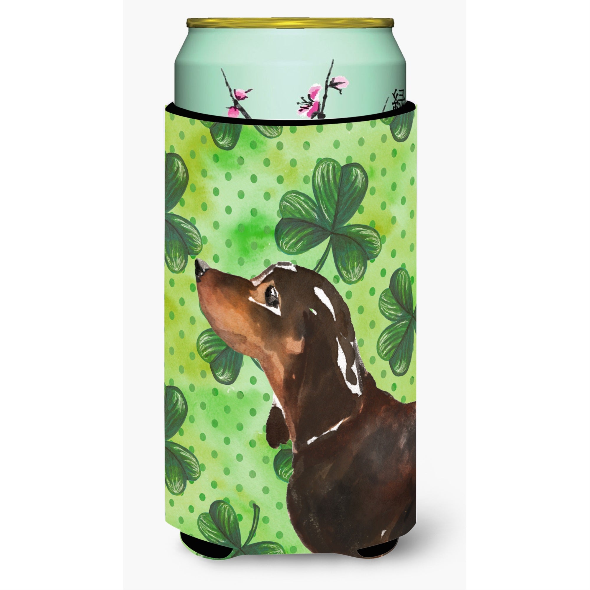 'Caroline'S Treasures Black And Tan Dachshund St. Patrick'S Decorative Can Hugger, Tall, Multicolor''